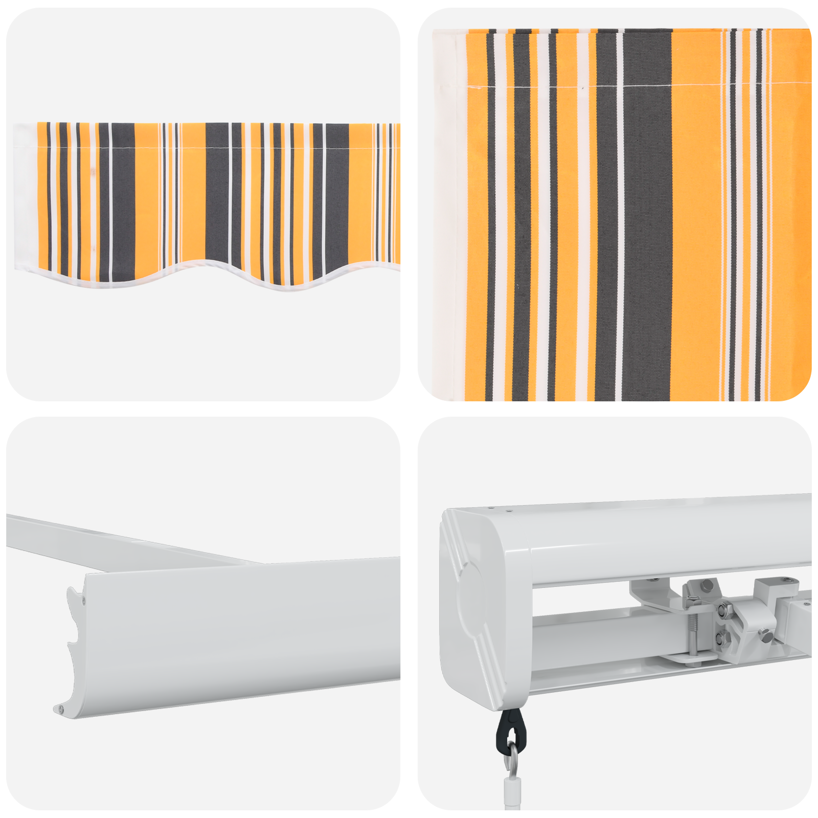 Manual Retractable Awning Multicolour Stripe 350x250 cm - Image 8