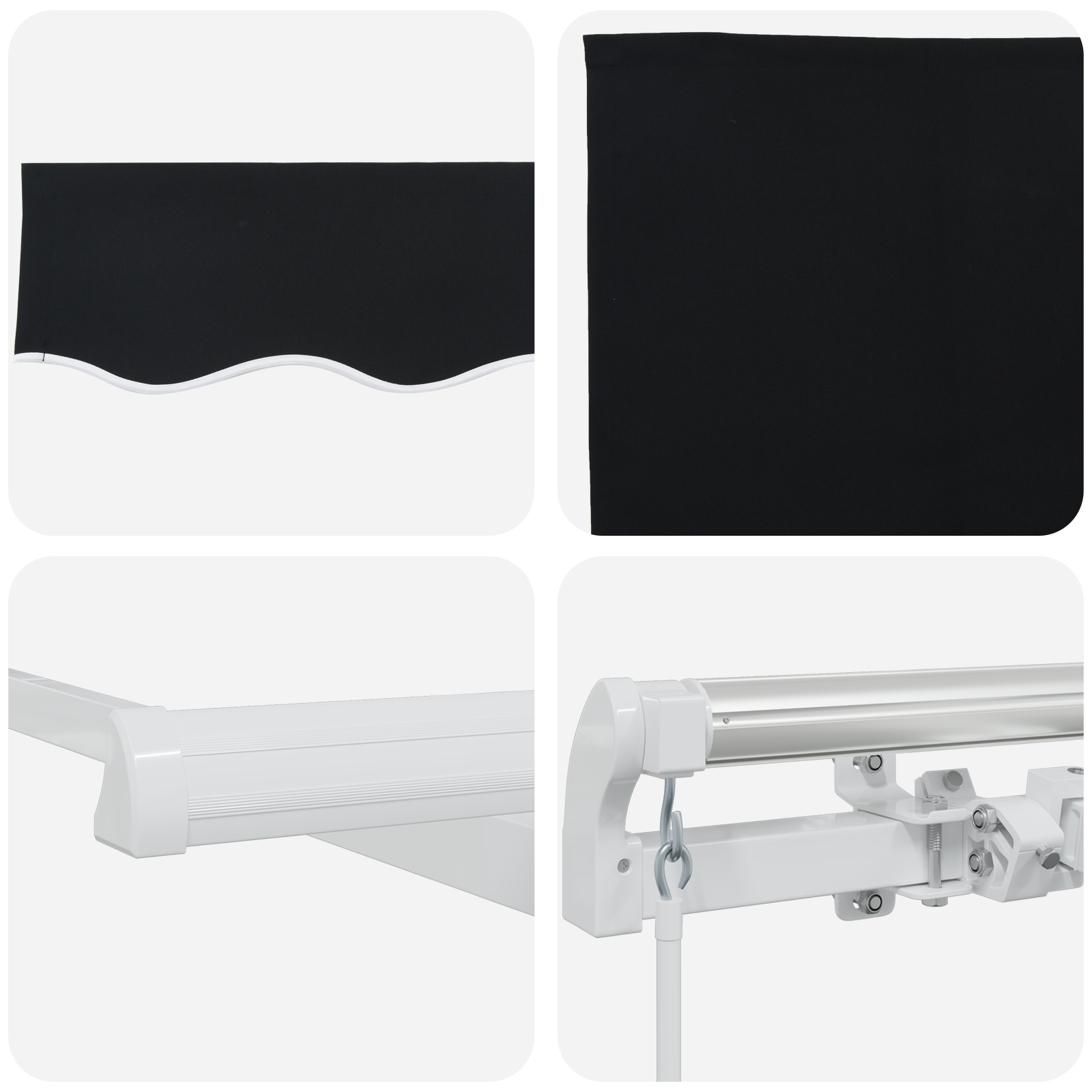 Manual Retractable Awning Black 350x250 cm - Image 8