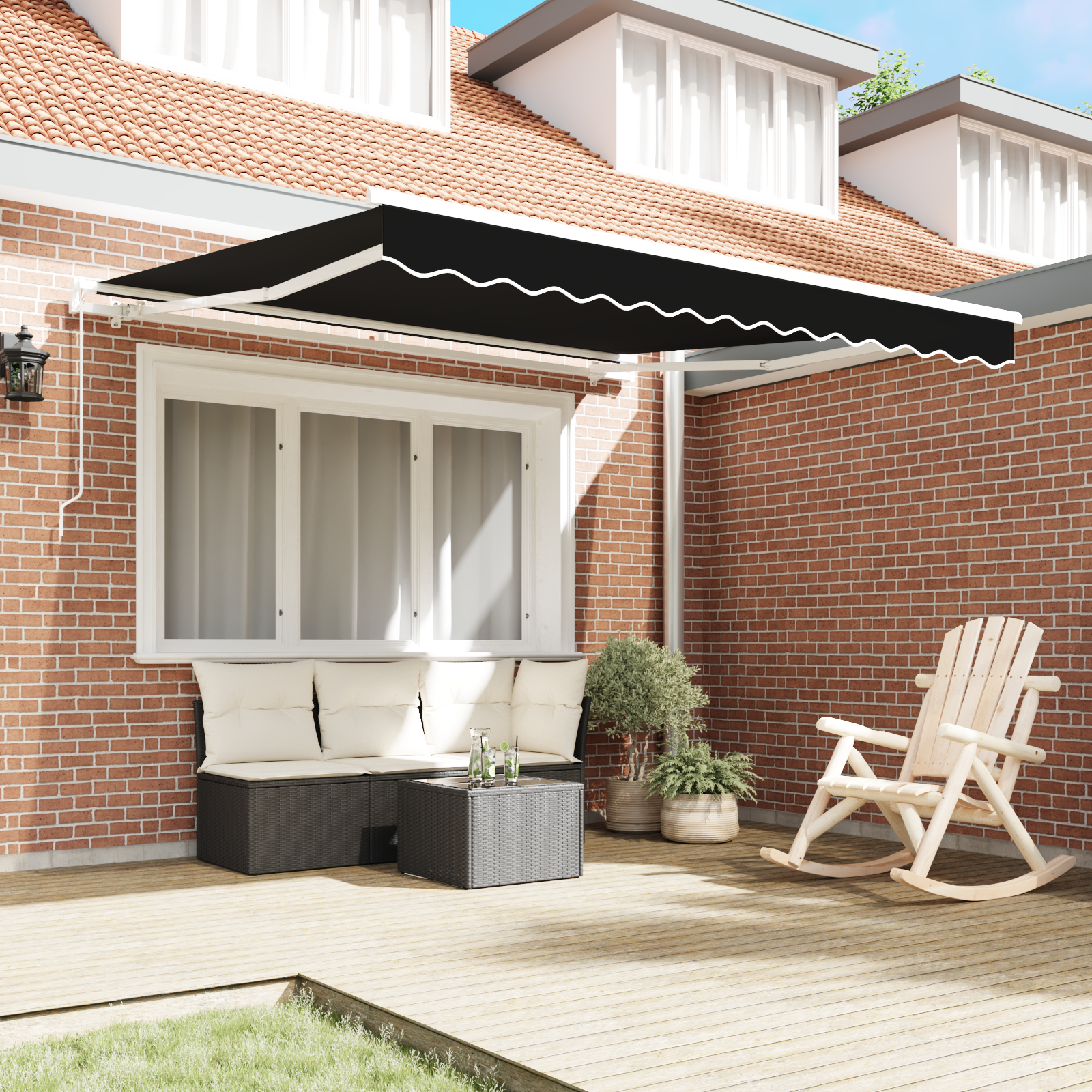 Manual Retractable Awning Black 350x250 cm - Image 3