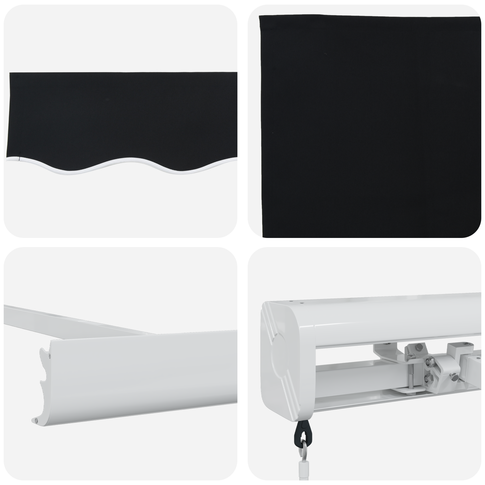 Manual Retractable Awning Black 350x250 cm - Image 8
