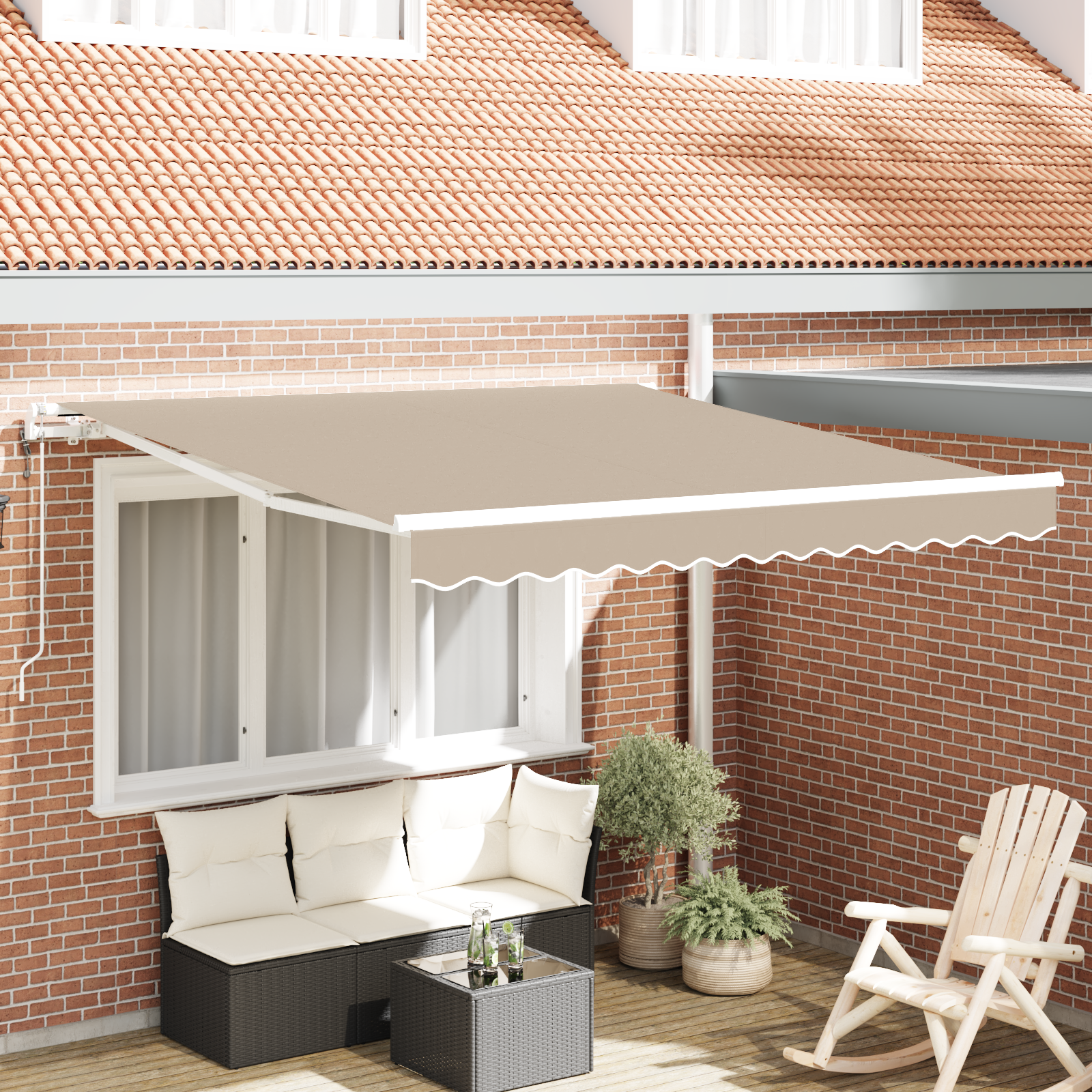 Automatische Uitschuifbare Luifel Beige 350×250 cm