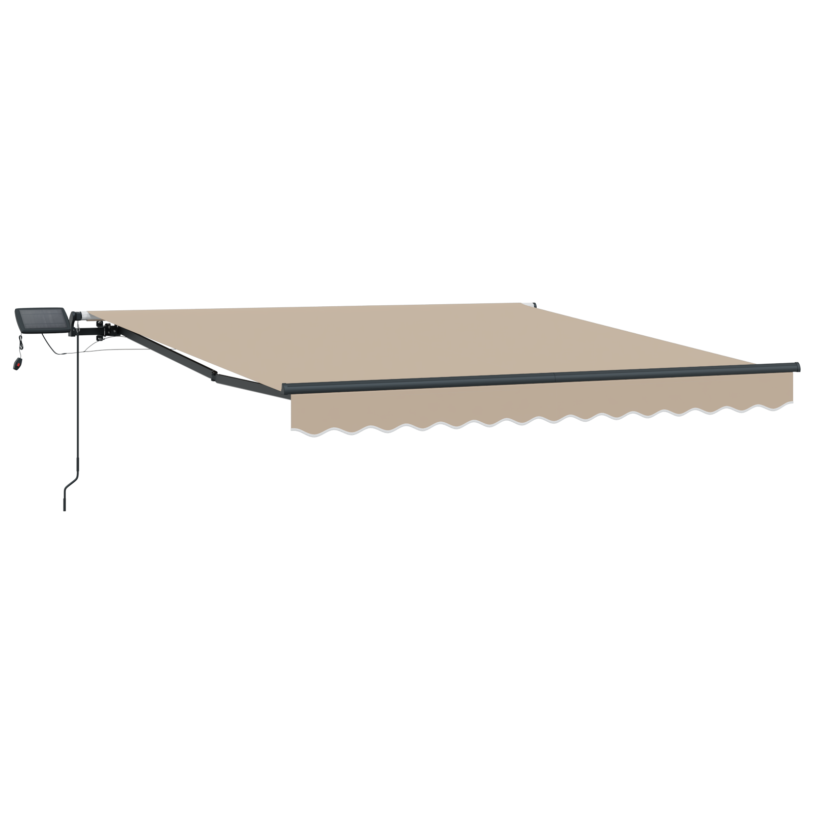 Manual Retractable Awning with LED Beige 350x250 cm - Image 4