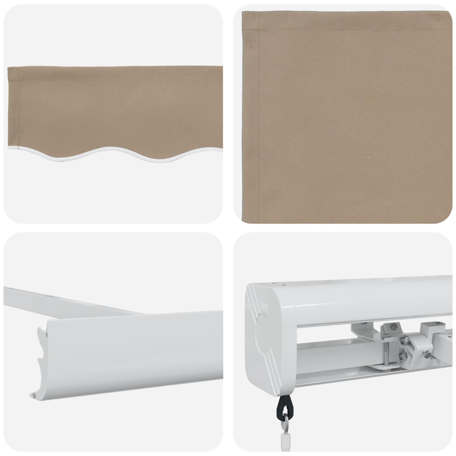 Manual Retractable Awning Beige 350x250 cm - Image 8