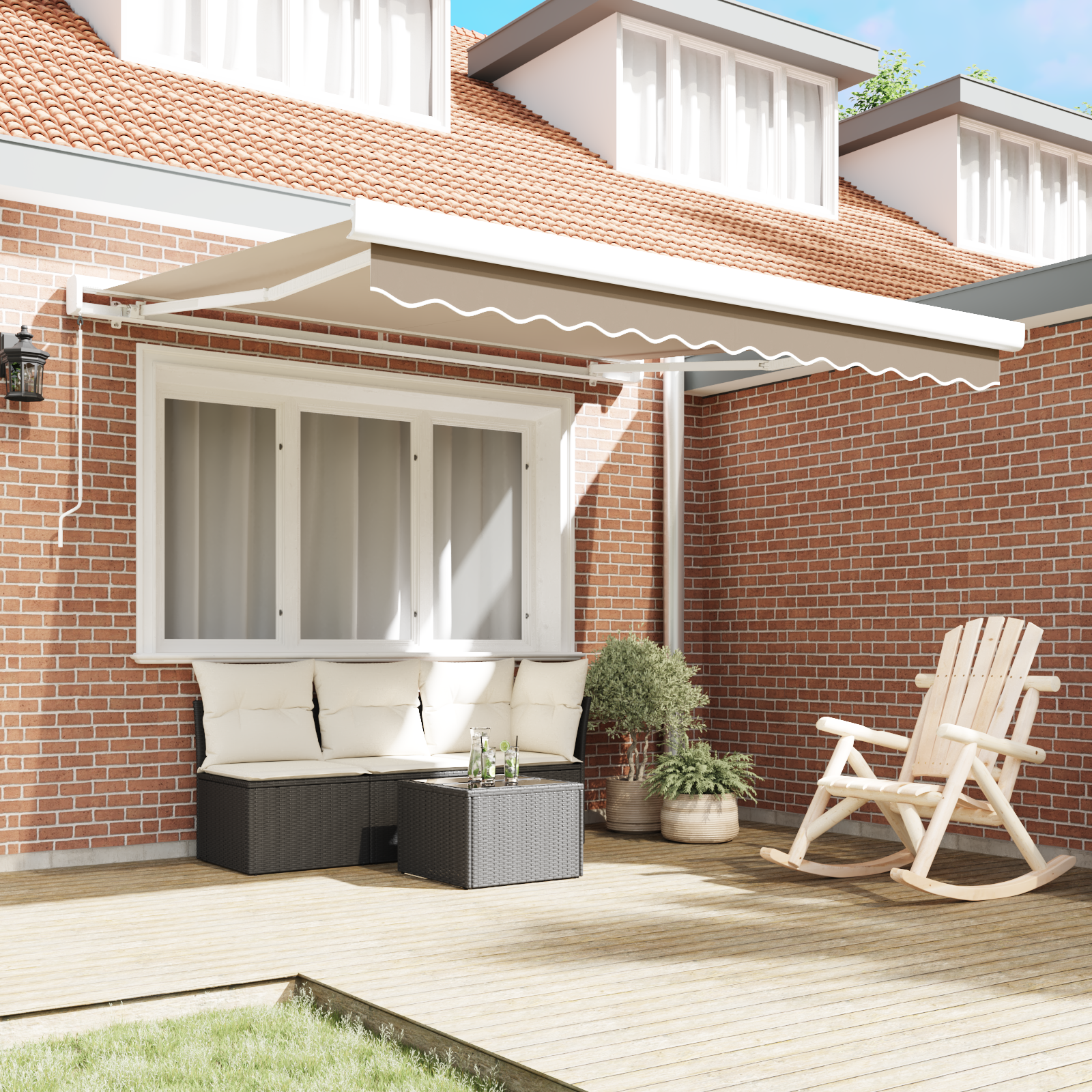 Manual Retractable Awning Beige 350x250 cm - Image 3