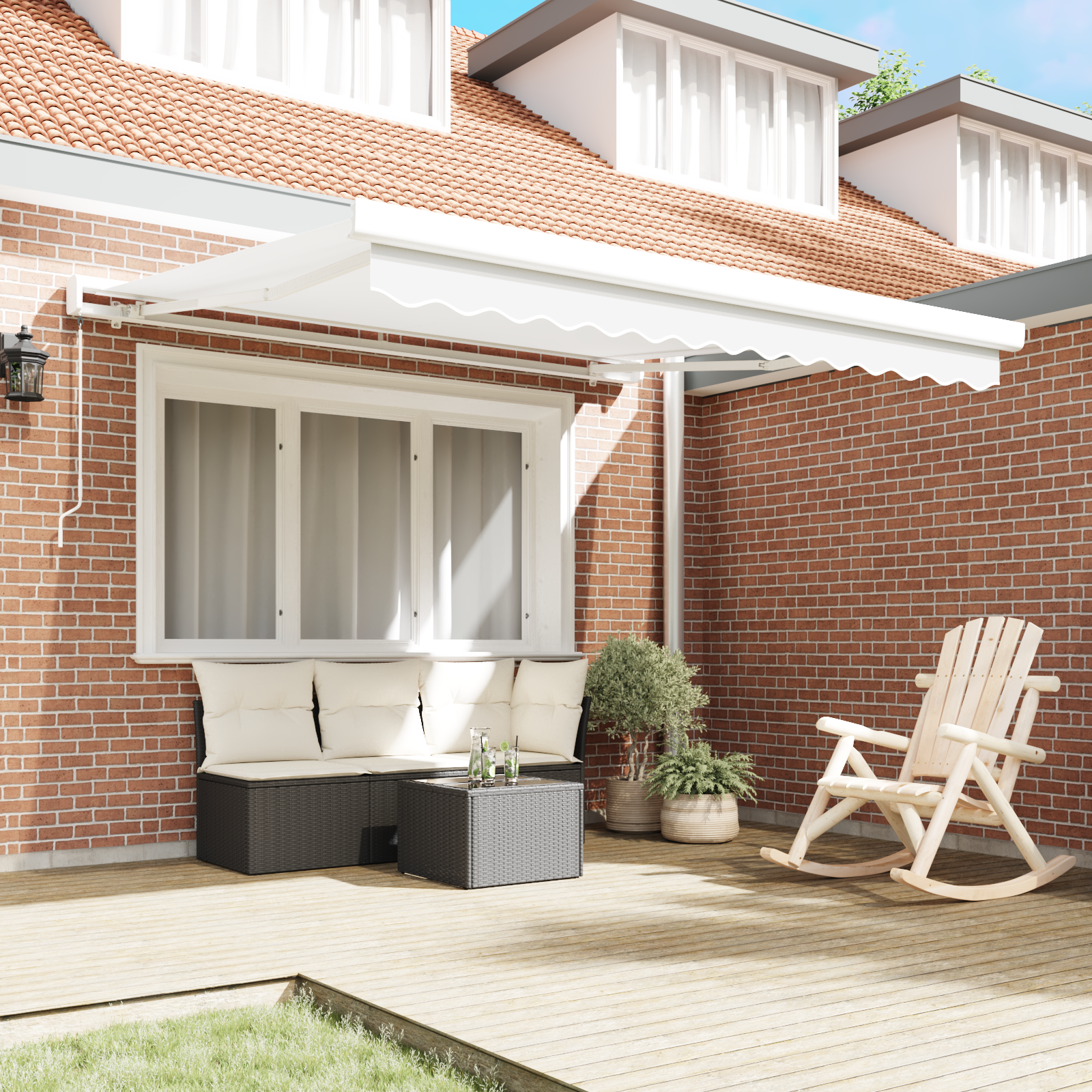 Manual Retractable Awning White 350x250 cm - Image 3