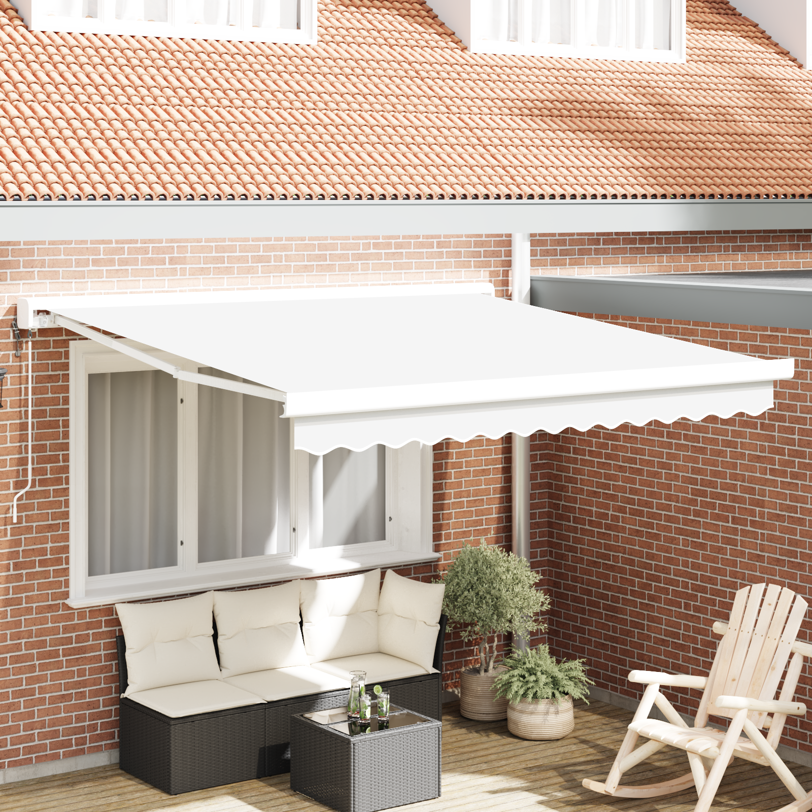 Tenda Retrattile Automatica Bianca 350x250 cm di 3330370