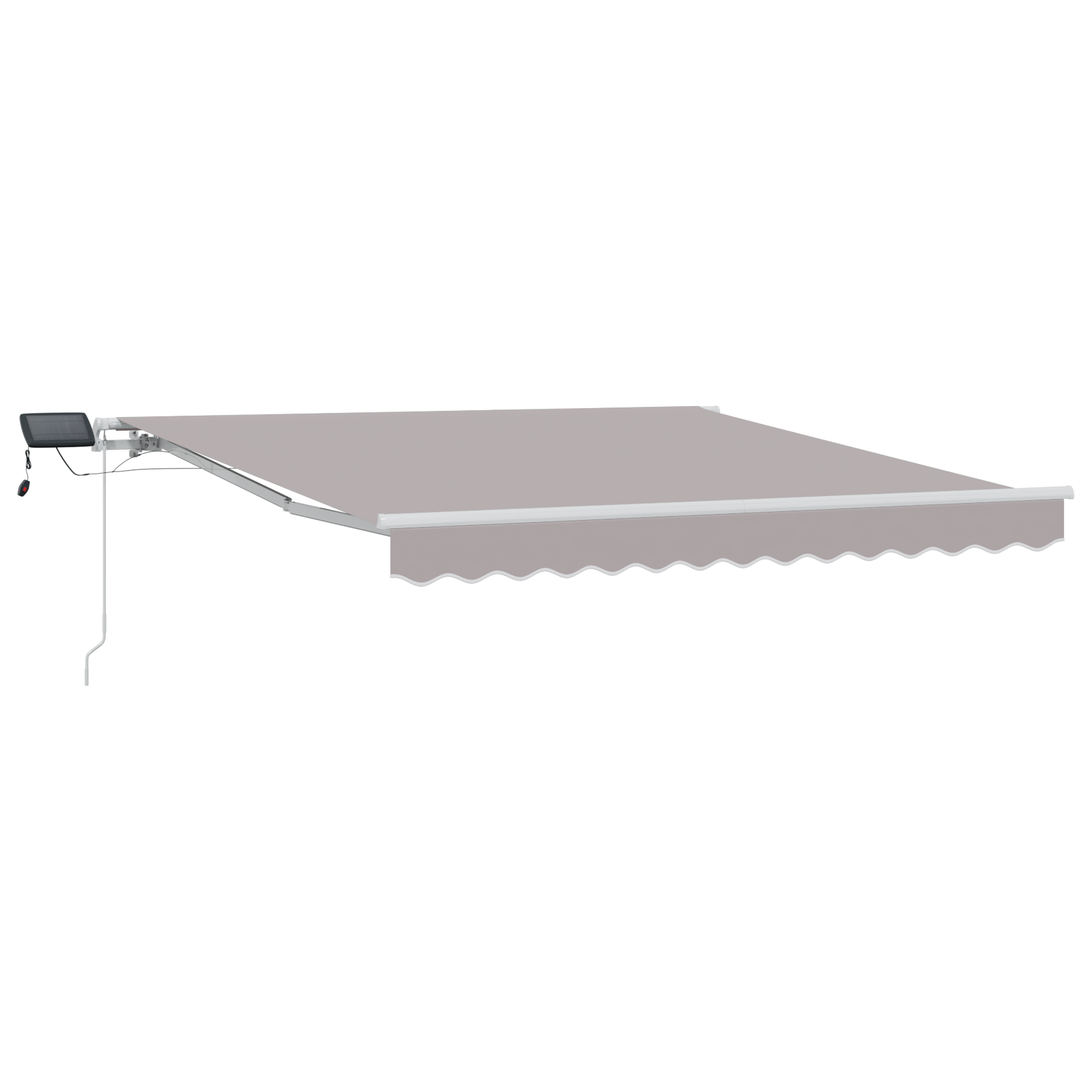 Manual Retractable Awning with LED Light Grey 350x250 cm - Image 2