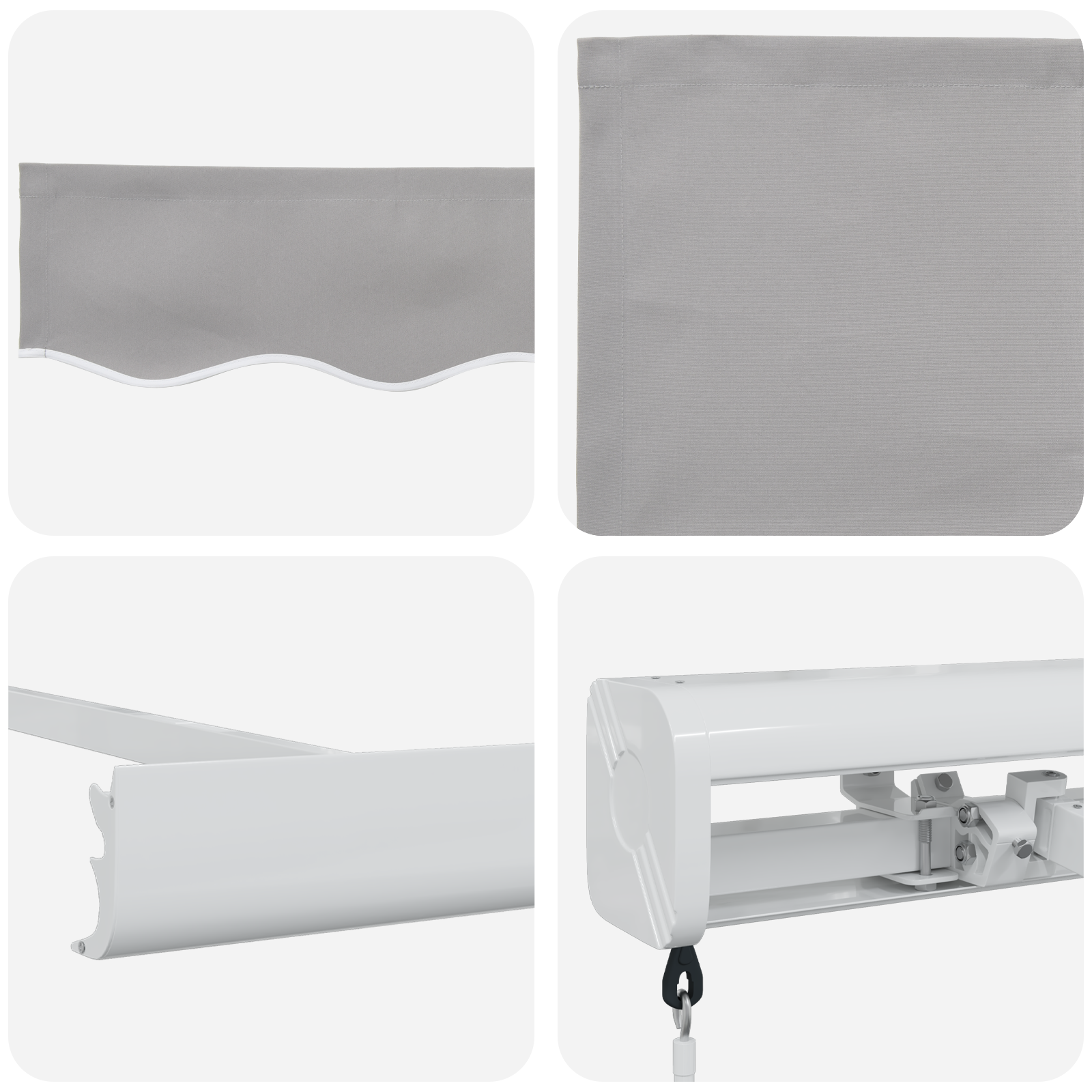 Manual Retractable Awning Light Grey 350x250 cm - Image 8