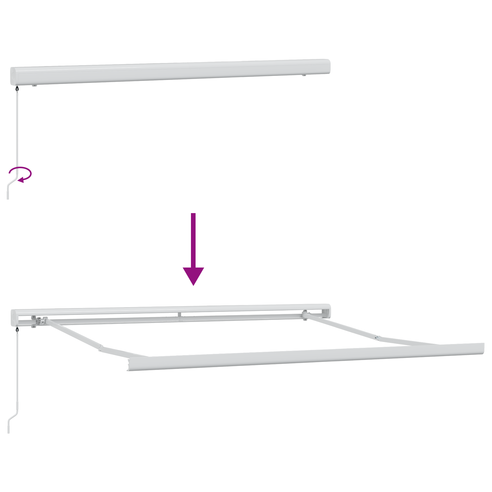 Manual Retractable Awning Light Grey 350x250 cm - Image 9