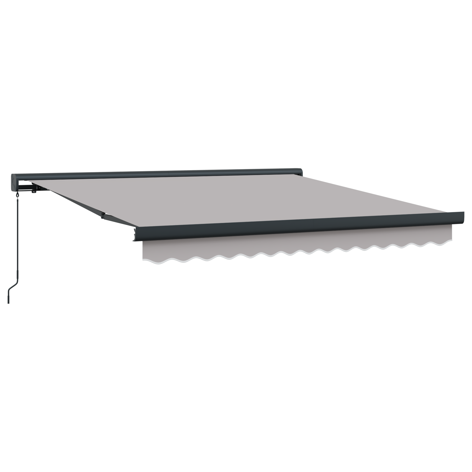 Manual Retractable Awning Light Grey 350x250 cm - Image 2