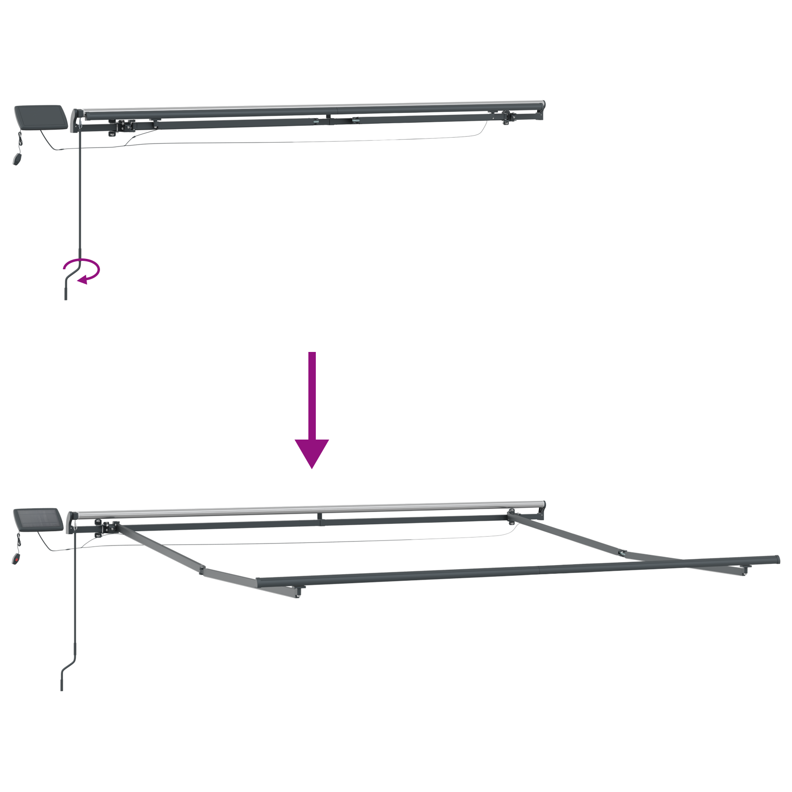 Manual Retractable Awning with LED Red 350x250 cm - Image 10
