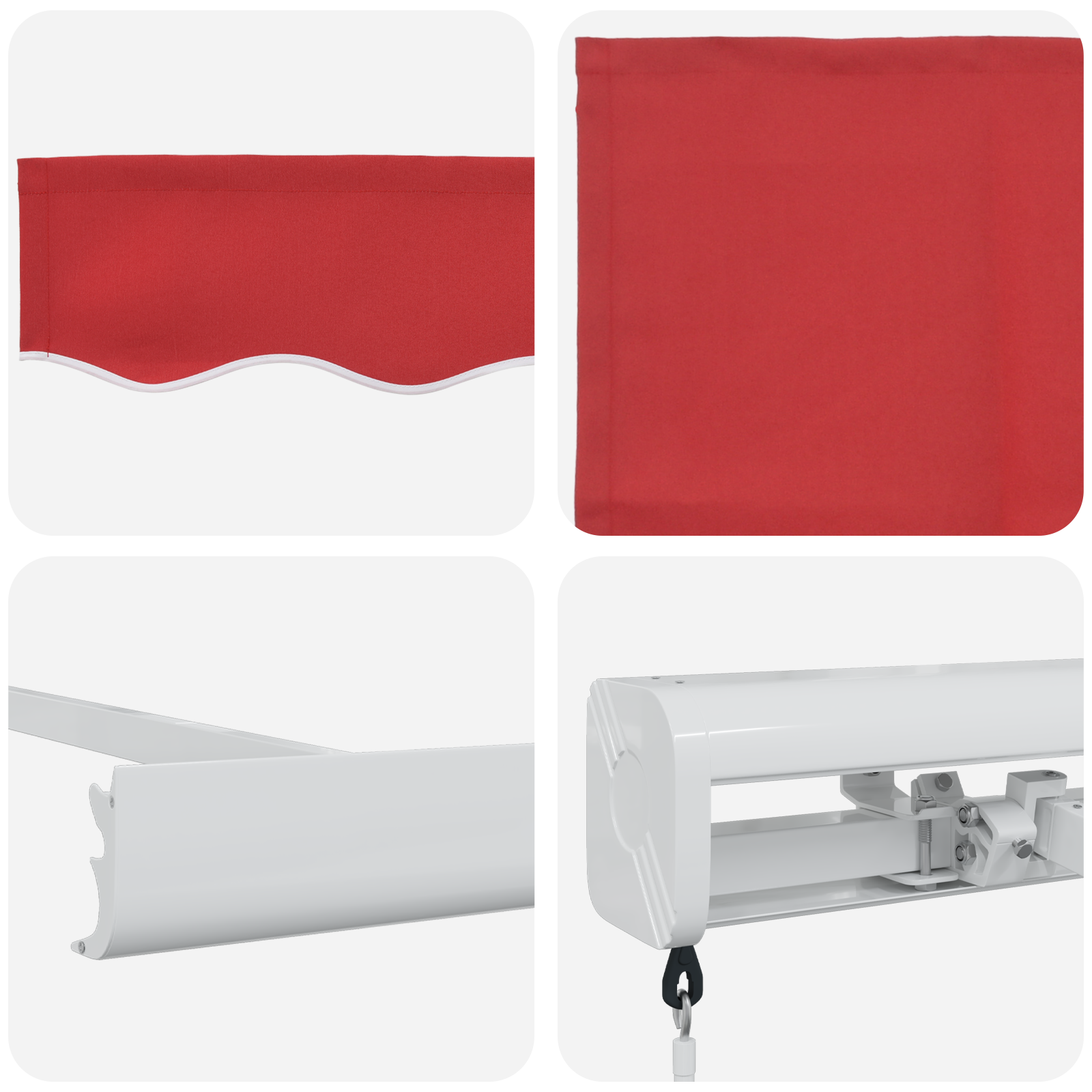 Manual Retractable Awning Red 350x250 cm - Image 8