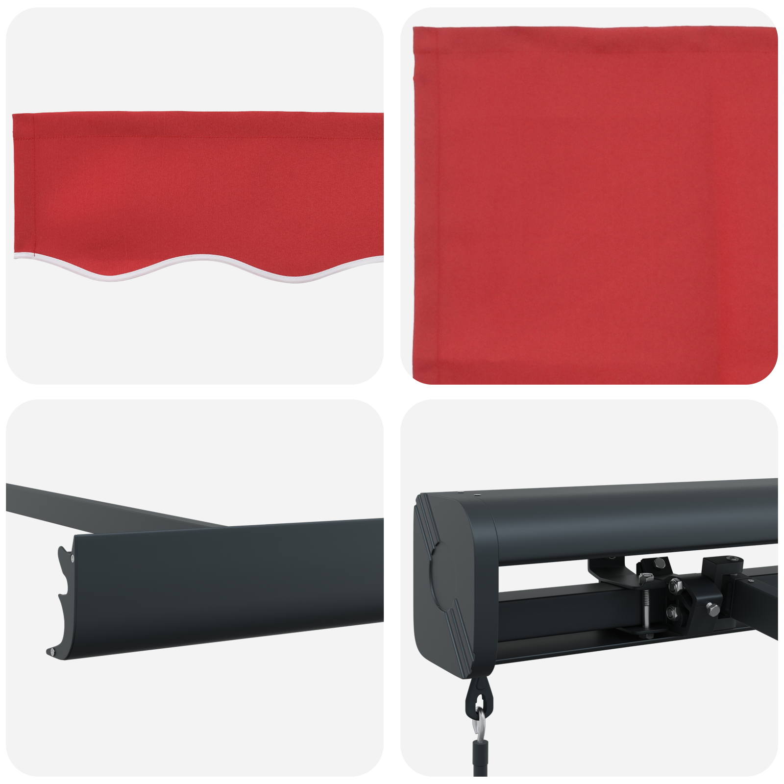 Manual Retractable Awning Red 350x250 cm - Image 8
