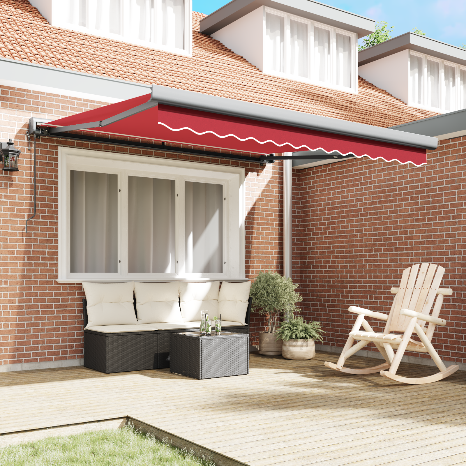 Automatic Retractable Awning Red 350x250 cm - Image 3