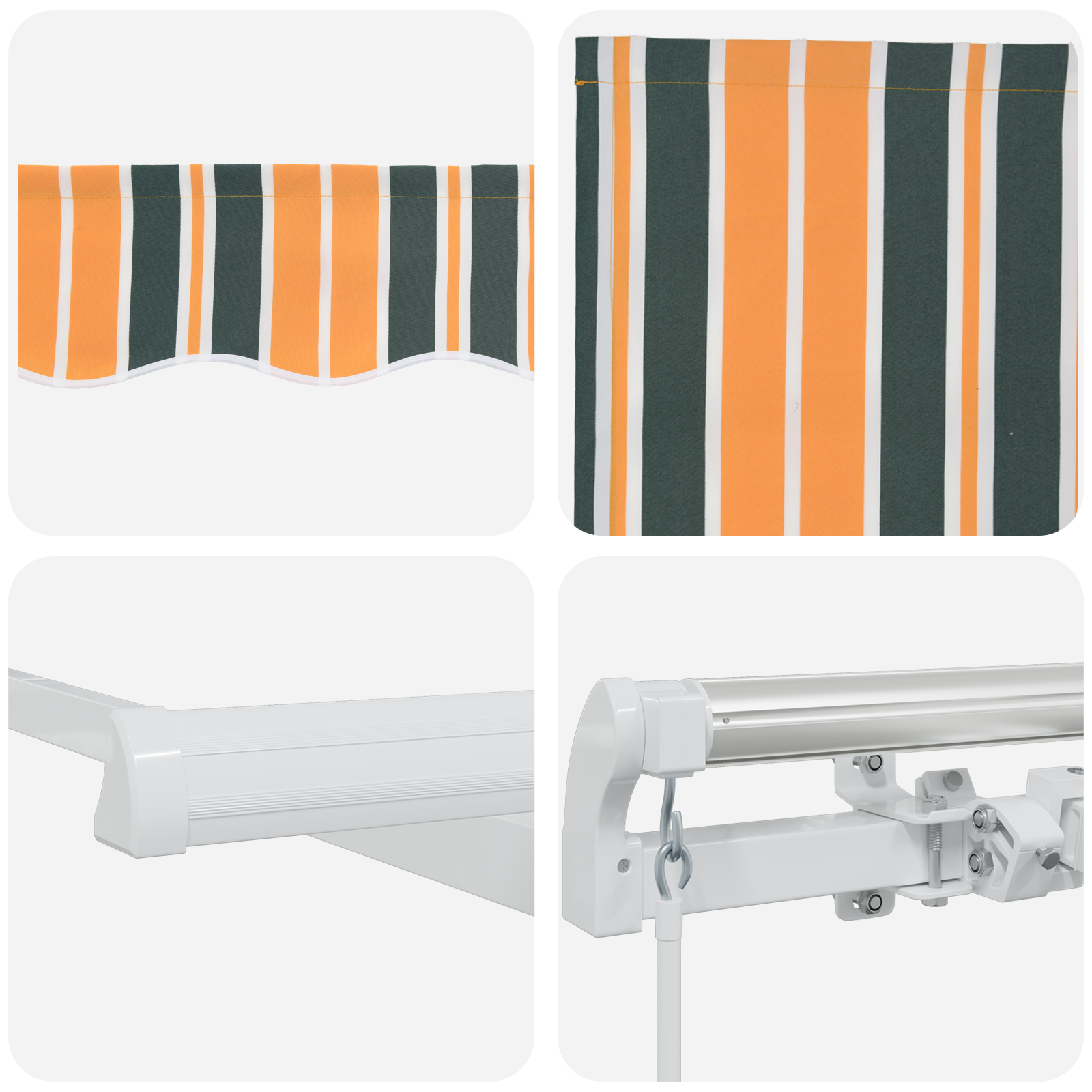 Rankinė Įtraukiama Markizė Žalia ir Geltona 350x250 cm - Image 8