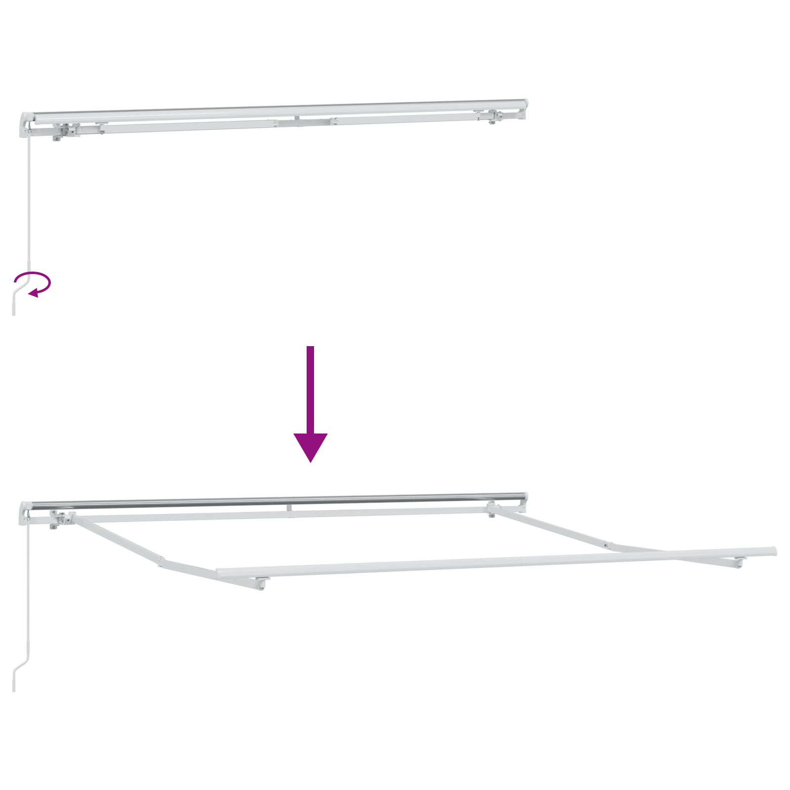 Rankinė Įtraukiama Markizė Žalia ir Balta 350x250 cm - Image 9