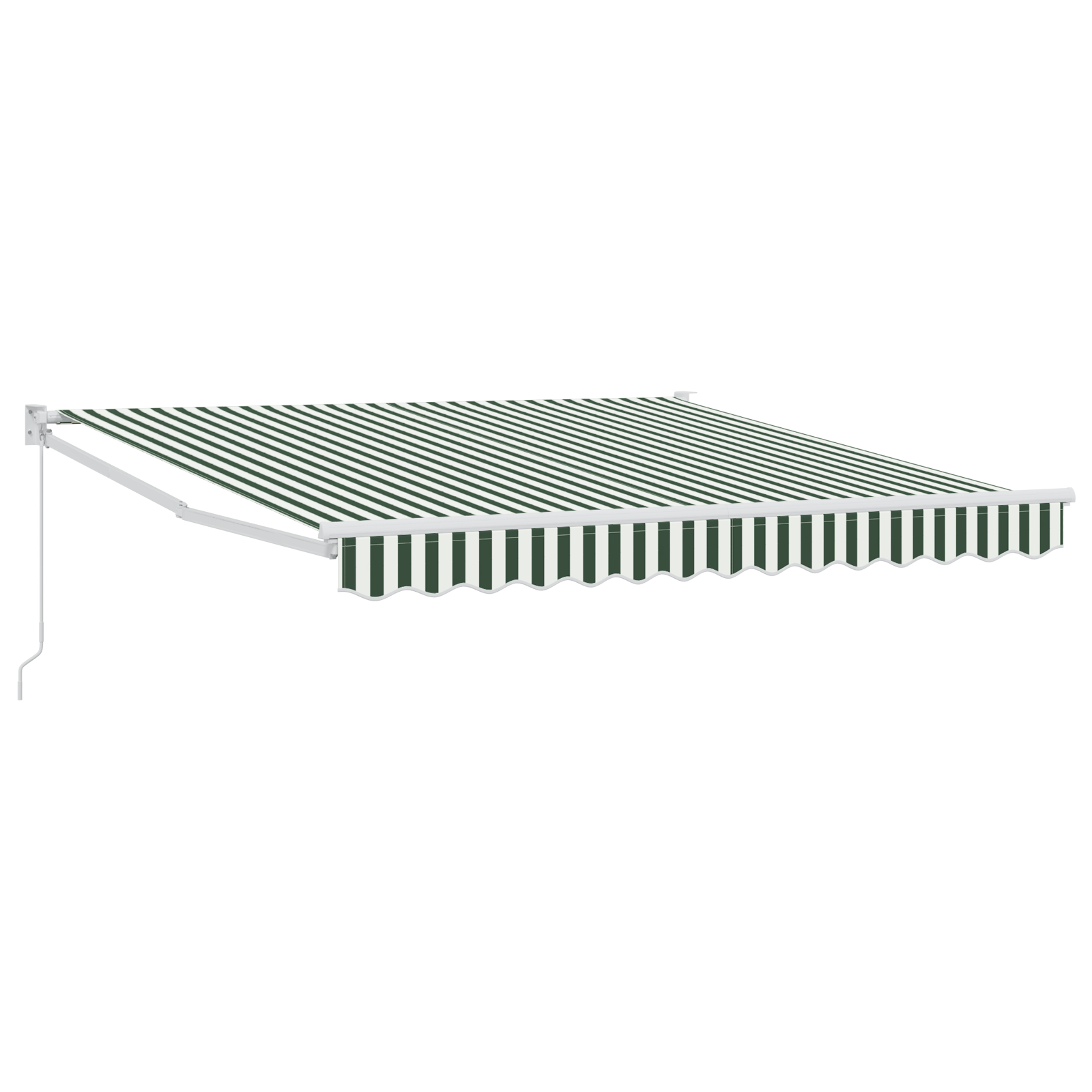 Manual Retractable Awning Green and White 350x250 cm - Image 2