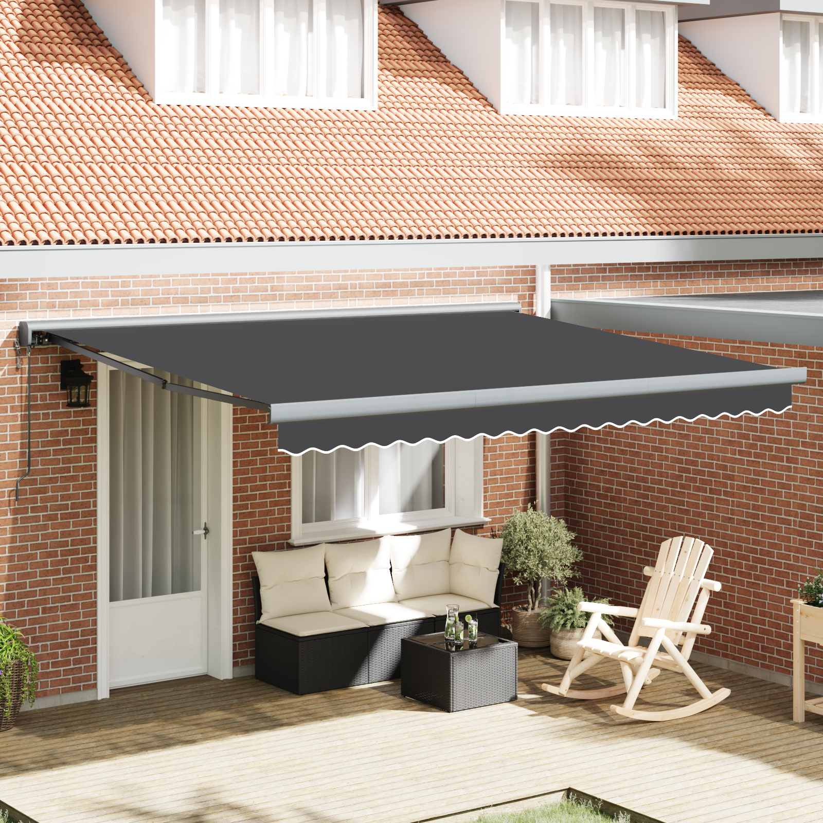 Tenda Retrattile Automatica Antracite 400x300 cm 3330500