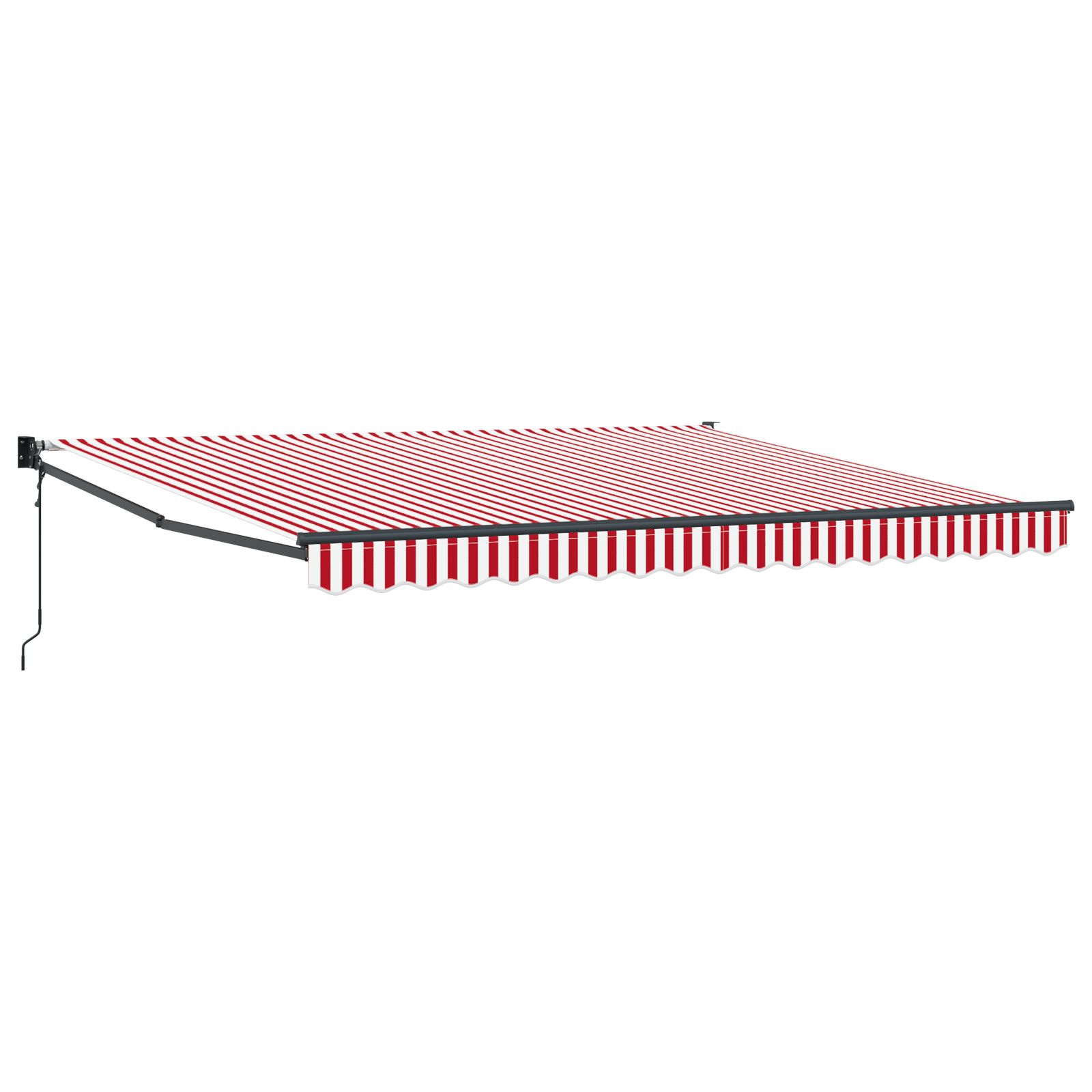 Automatic Retractable Awning Red and White Stripe 400x300 cm - Image 2