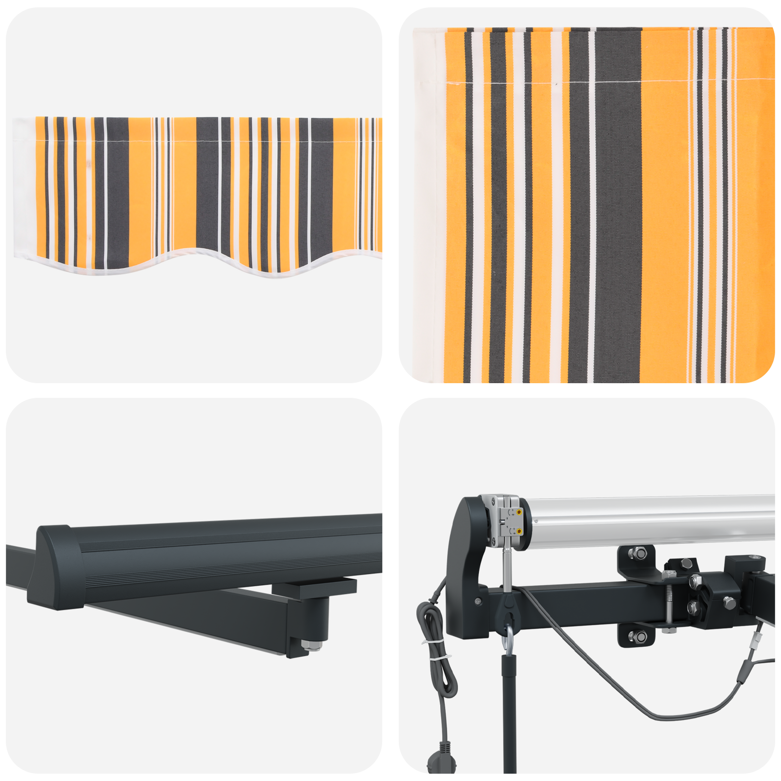 Automatic Retractable Awning with LED Multicolour Stripe 400x300 cm - Image 8