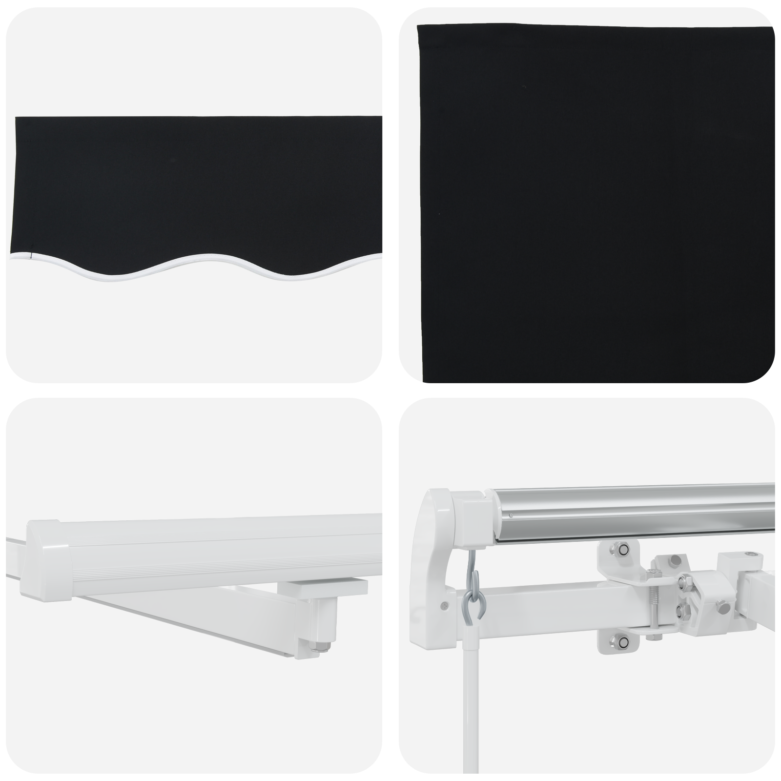 Manual Retractable Awning with LED Black 400x300 cm - Image 8