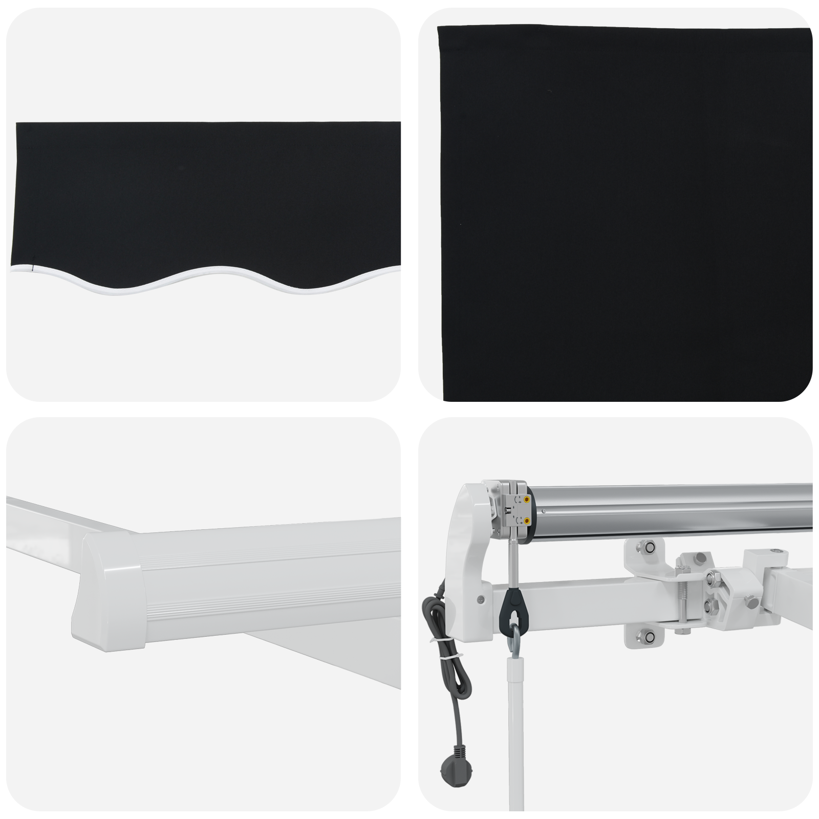 Automatic Retractable Awning Black 400x300 cm - Image 8