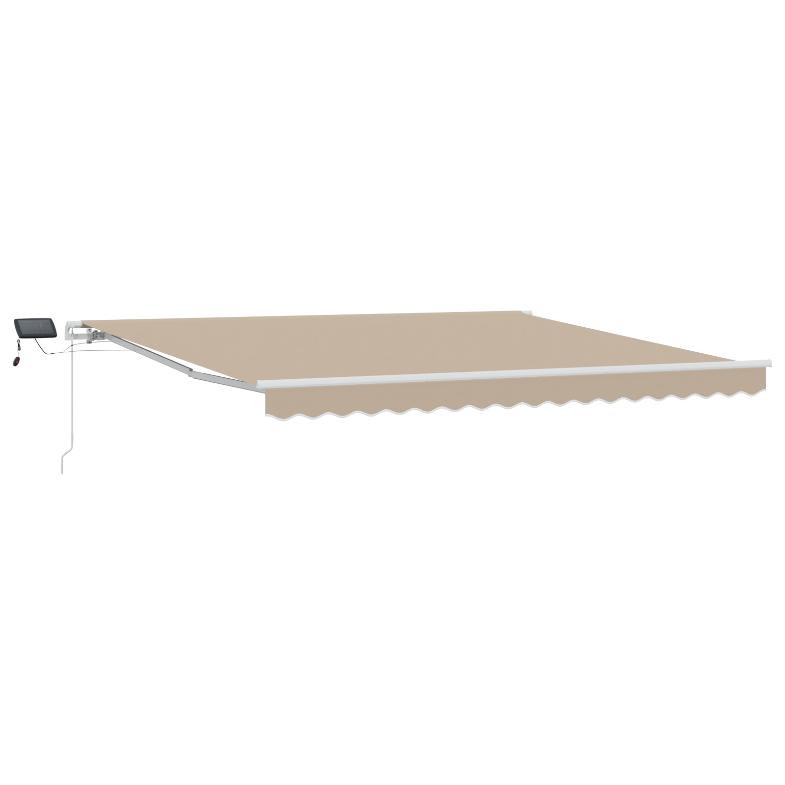 Manual Retractable Awning with LED Beige 400x300 cm - Image 2