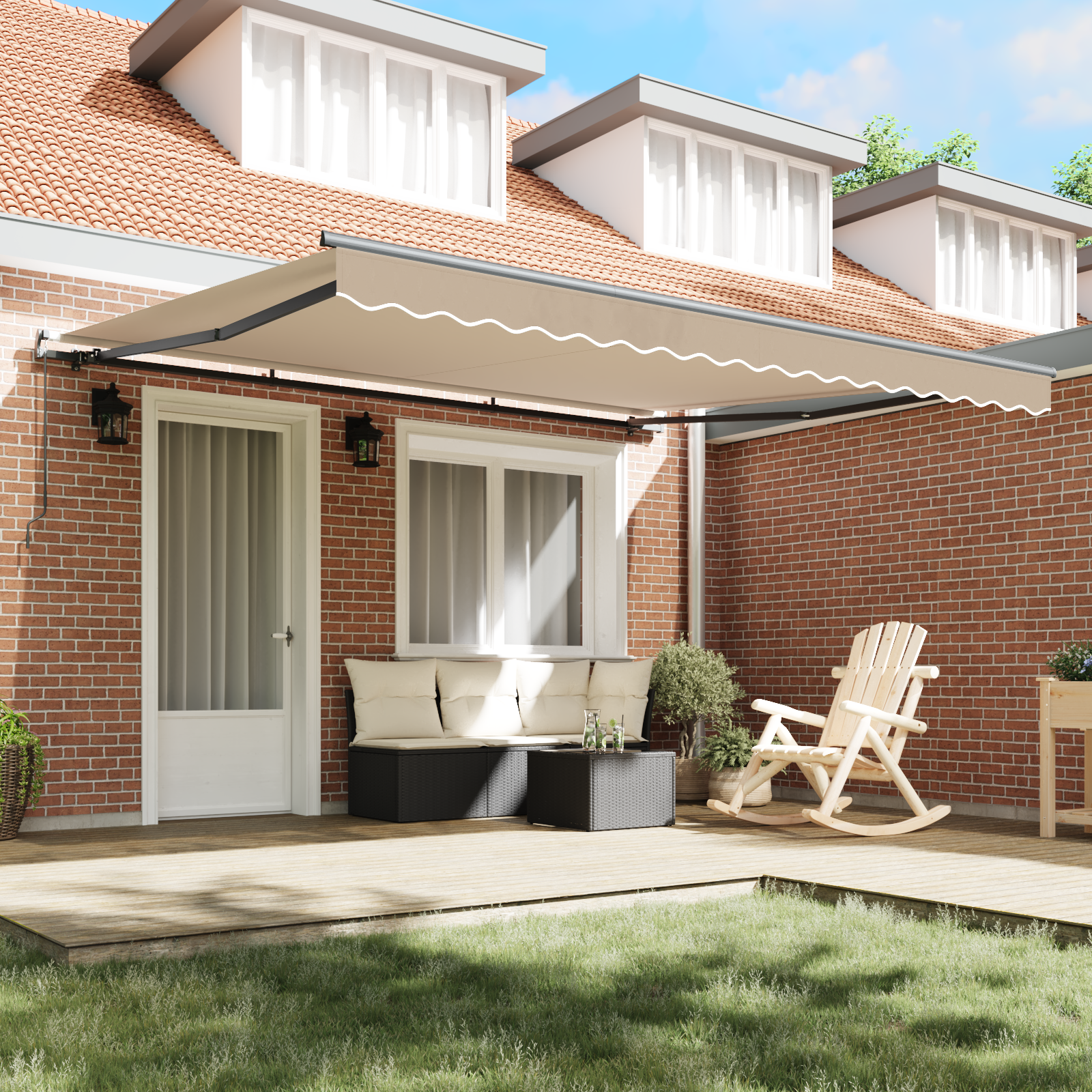 Manual Retractable Awning Beige 400x300 cm - Image 3