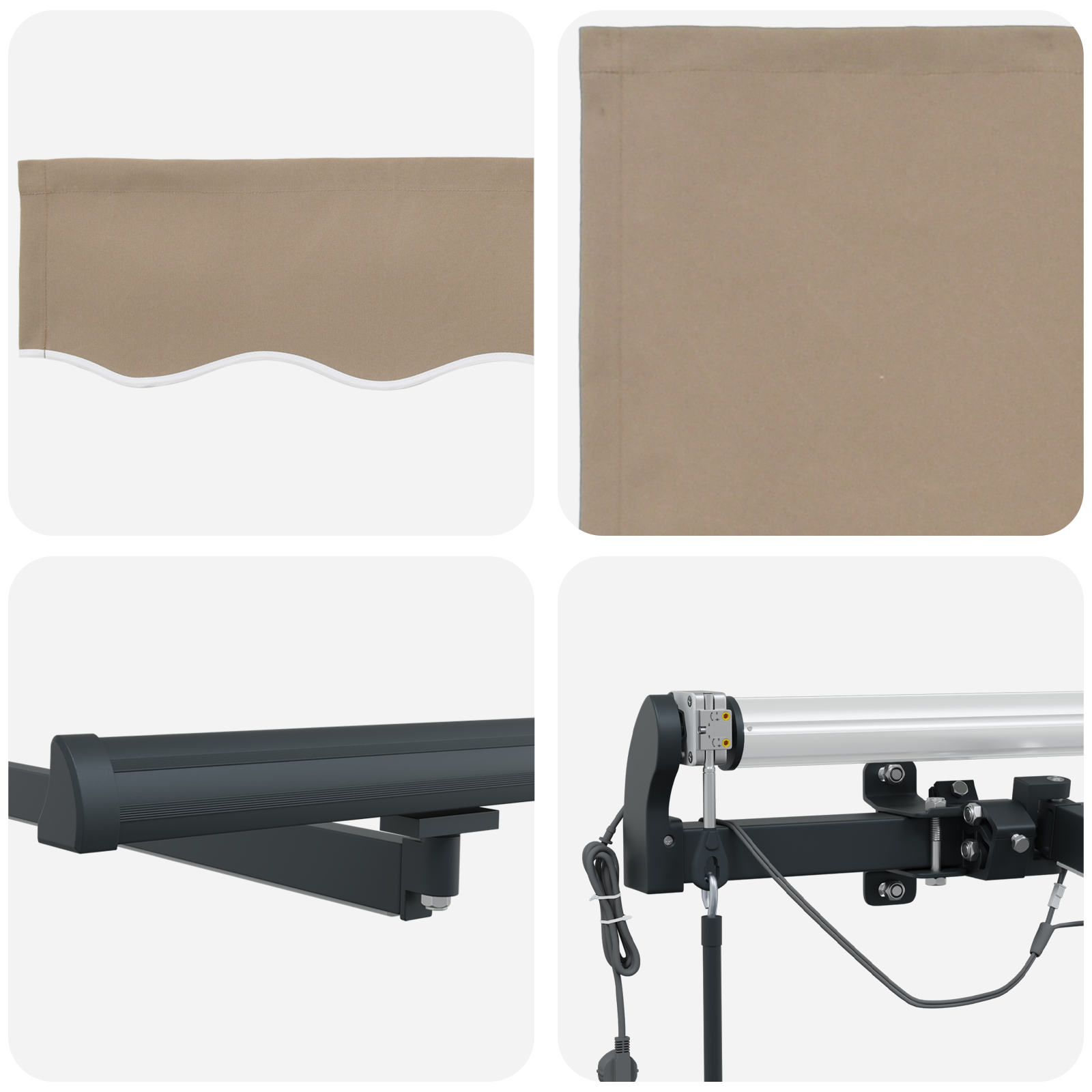 Automatic Retractable Awning with LED Beige 400x300 cm - Image 8