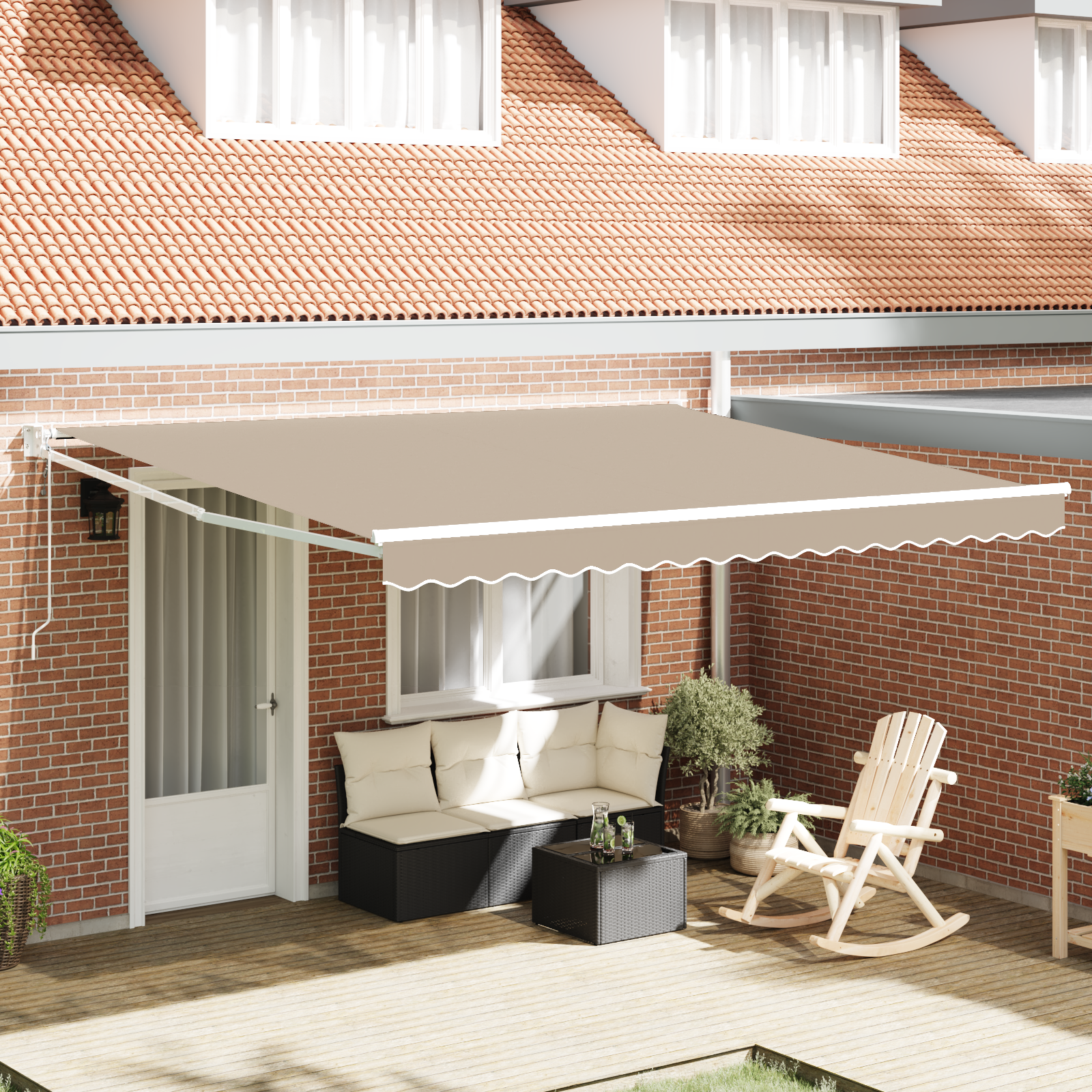 Automatic Retractable Awning Beige 400x300 cm