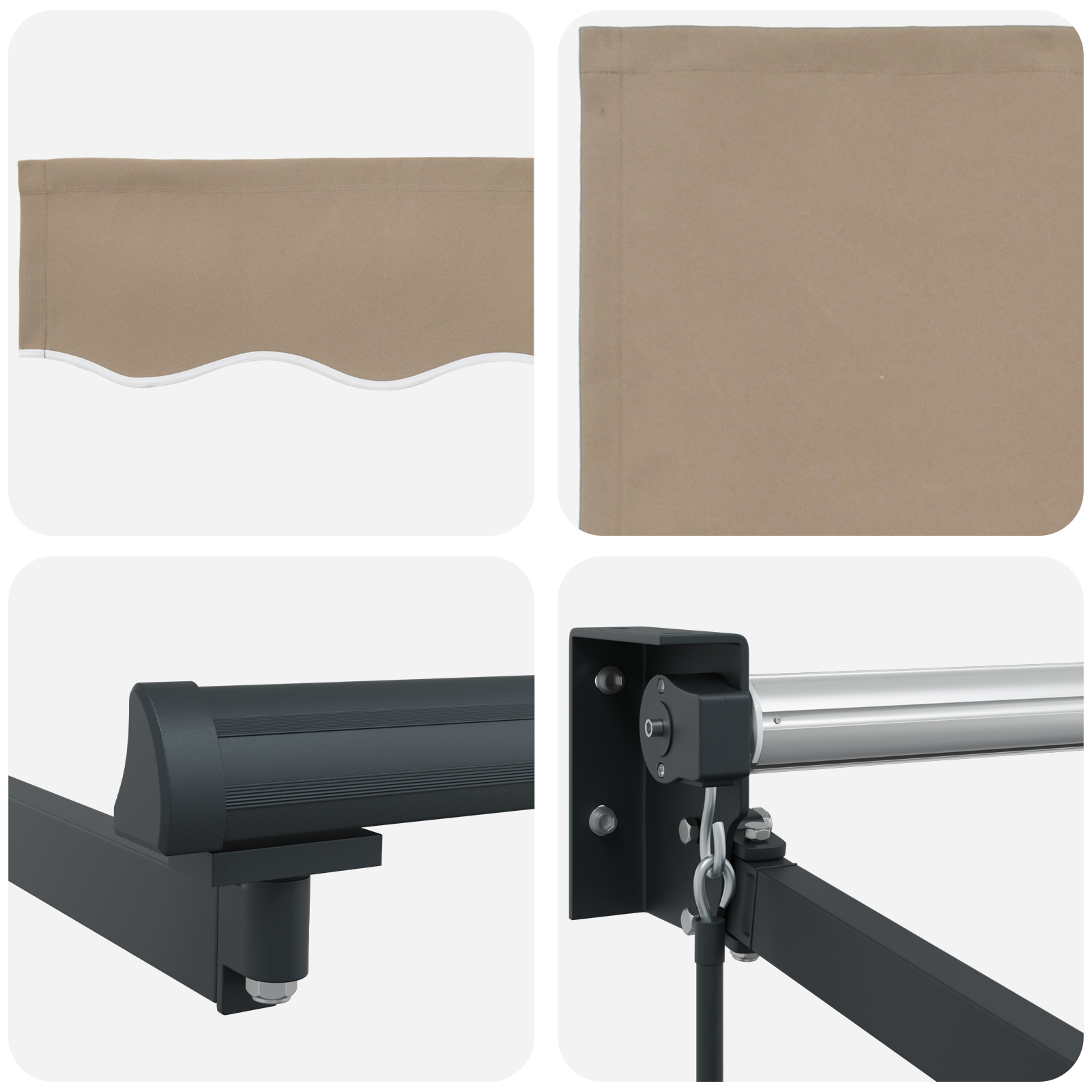 Manual Retractable Awning Beige 400x300 cm - Image 8