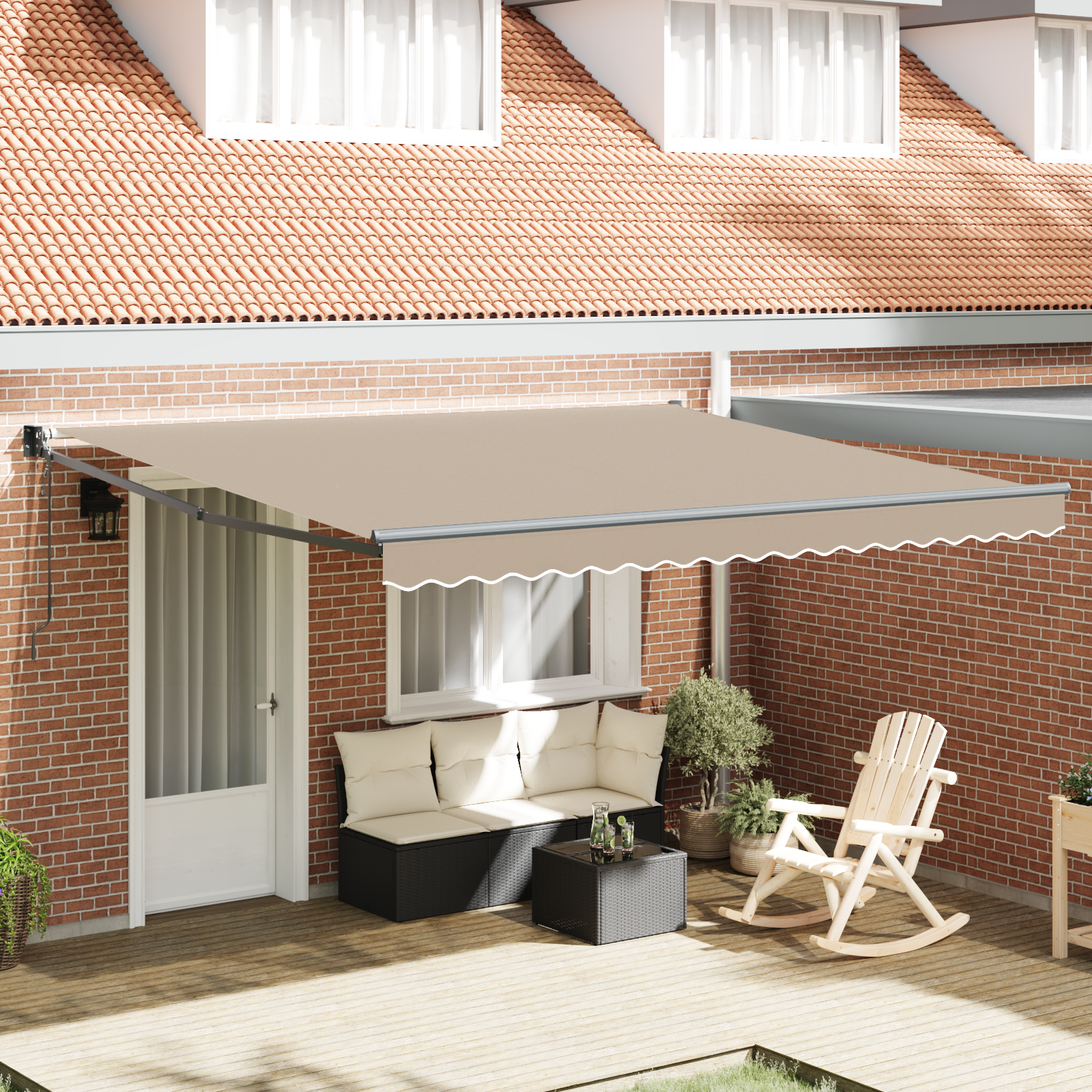 Automatische Inklapbare Luifel Beige 400×300 cm