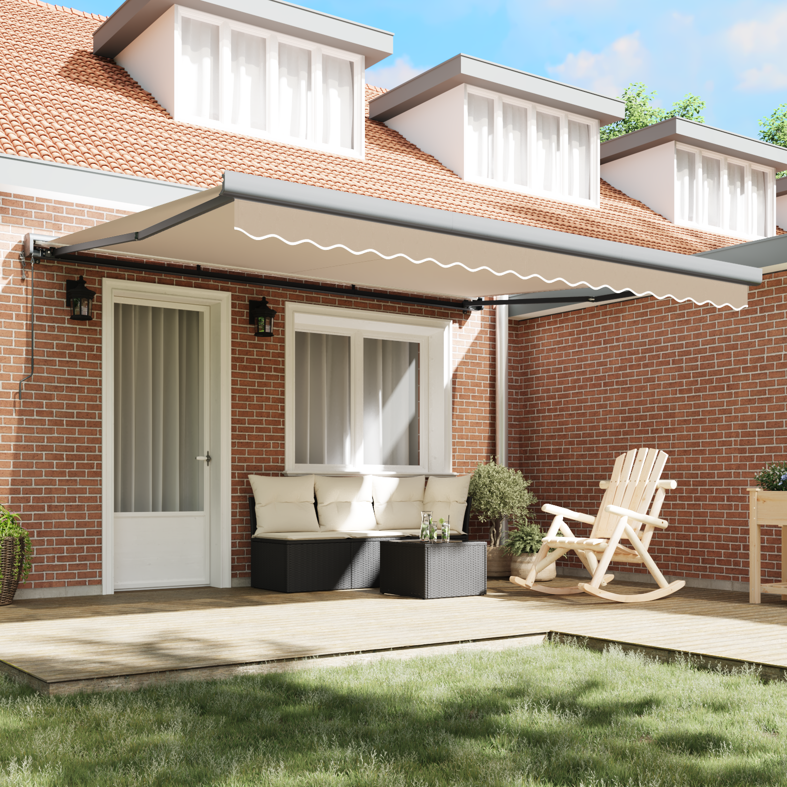 Automatic Retractable Awning Beige 400x300 cm - Image 3