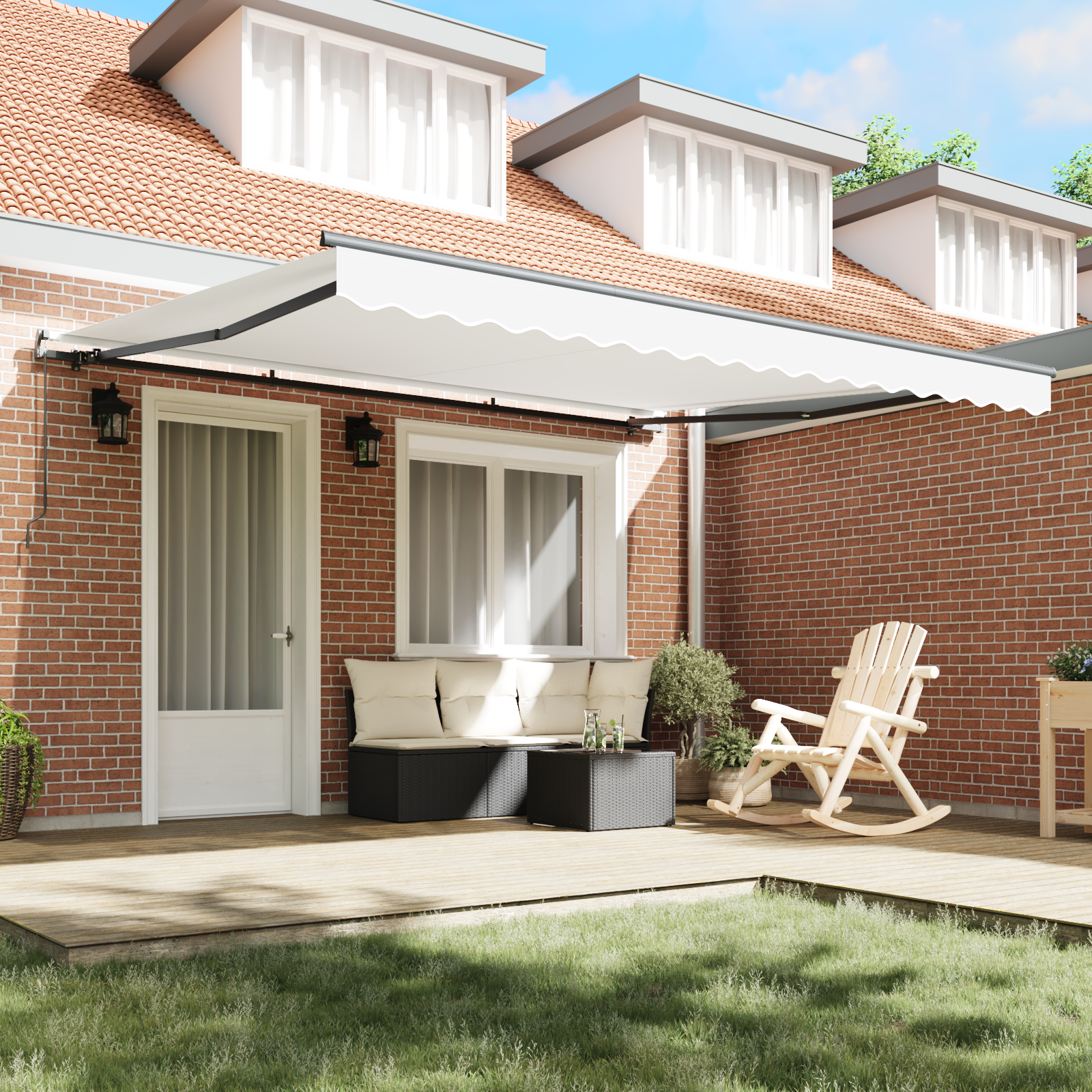 Manual Retractable Awning White 400x300 cm - Image 3