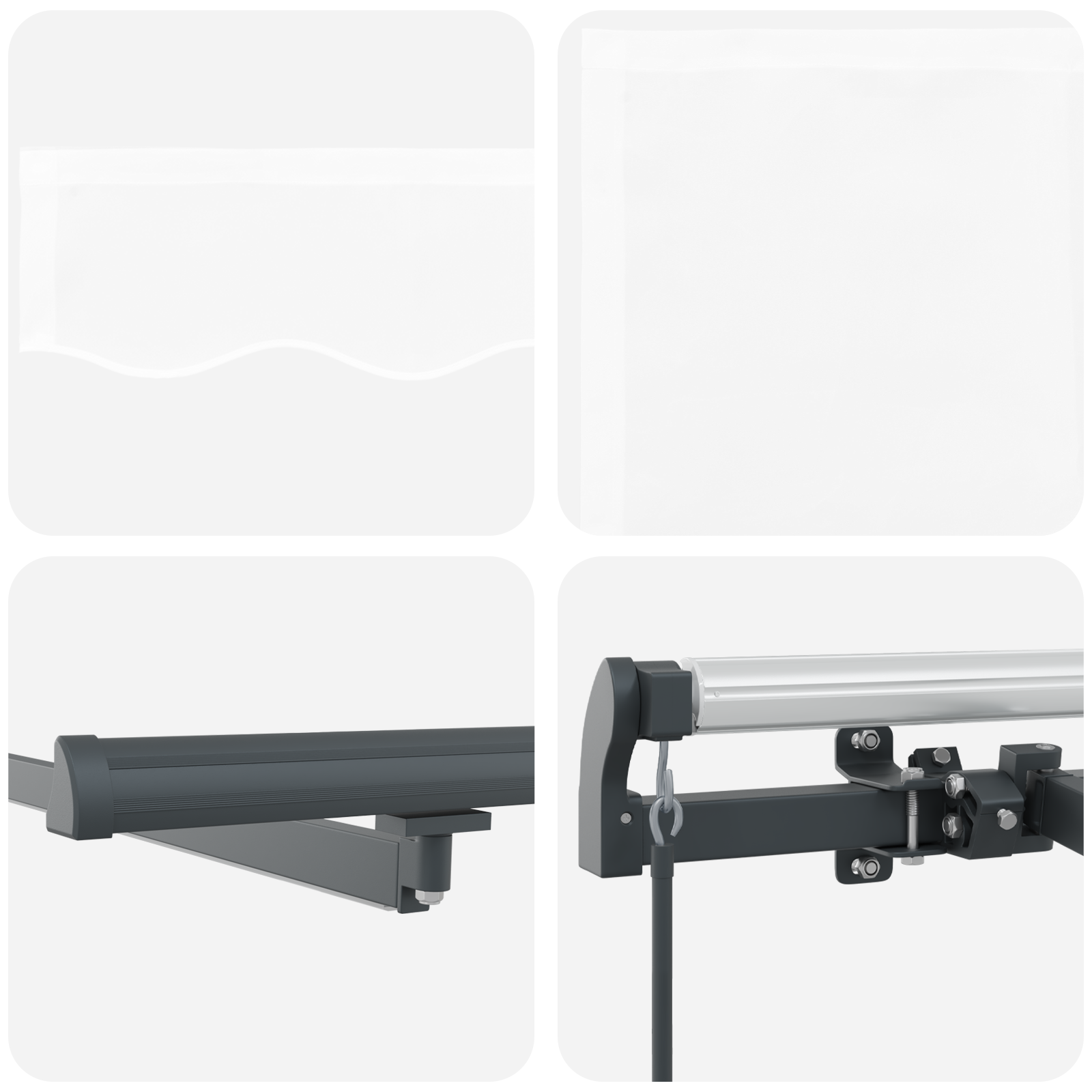 Manual Retractable Awning with LED White 400x300 cm - Image 8