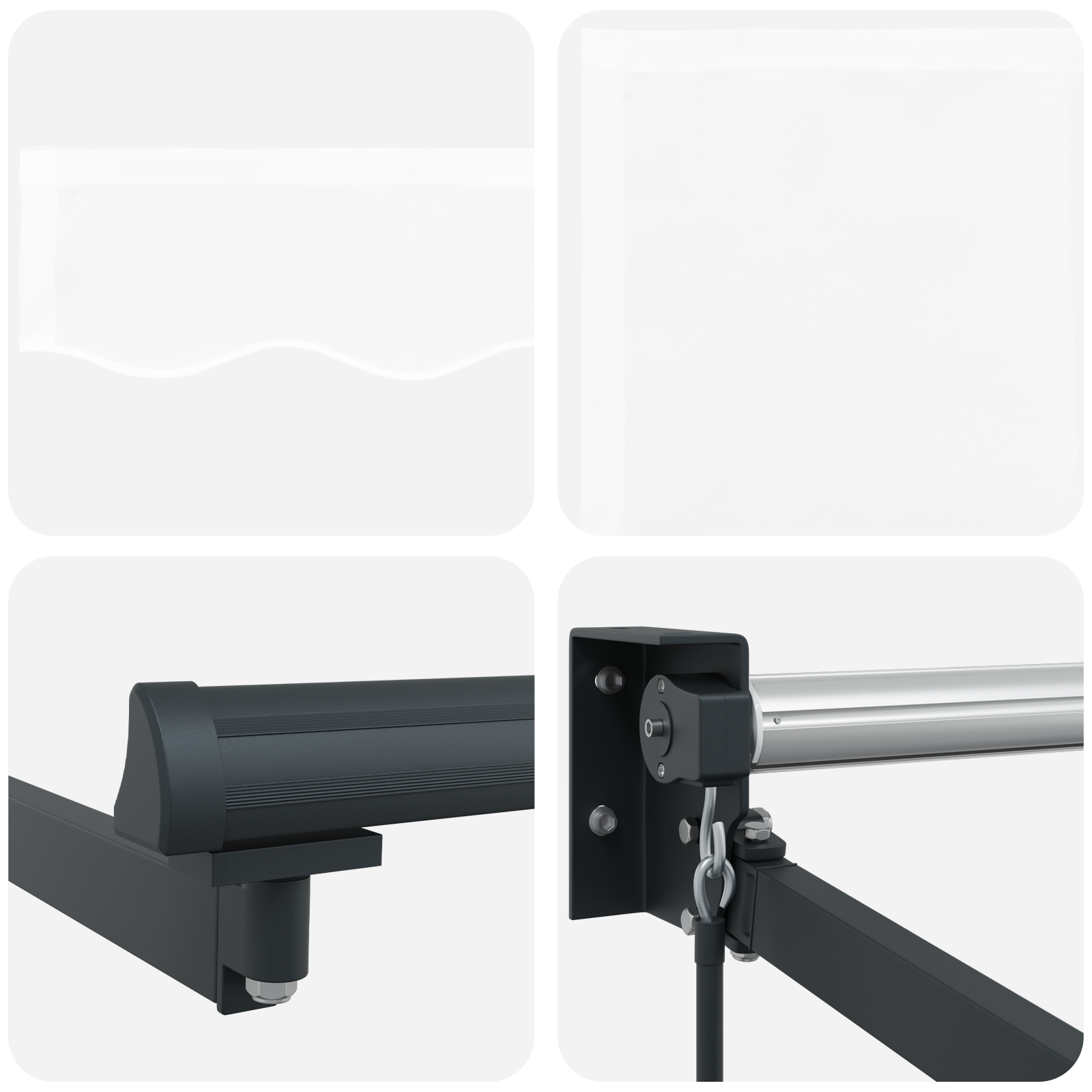 Manual Retractable Awning White 400x300 cm - Image 8
