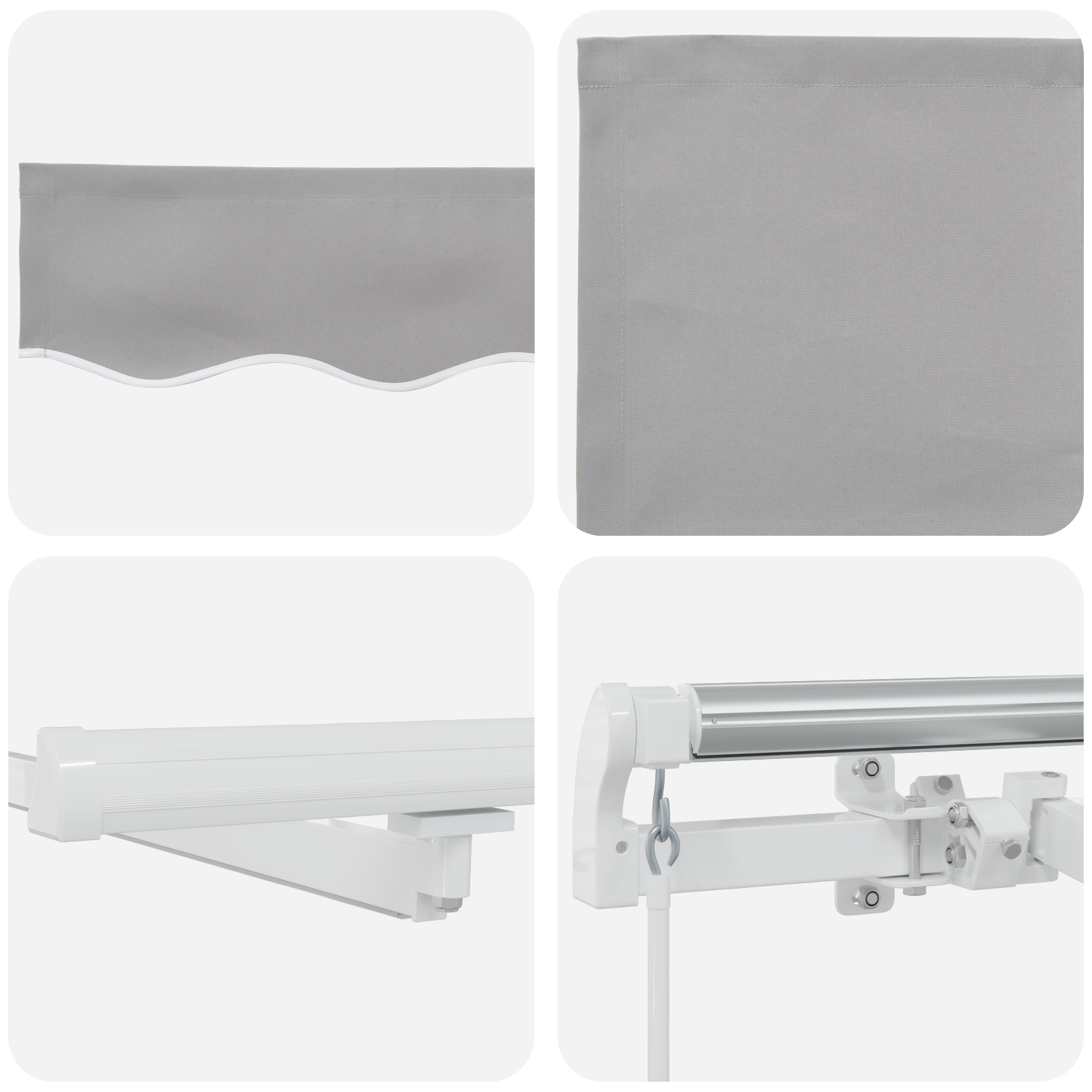 Manual Retractable Awning with LED Light Grey 400x300 cm - Image 9