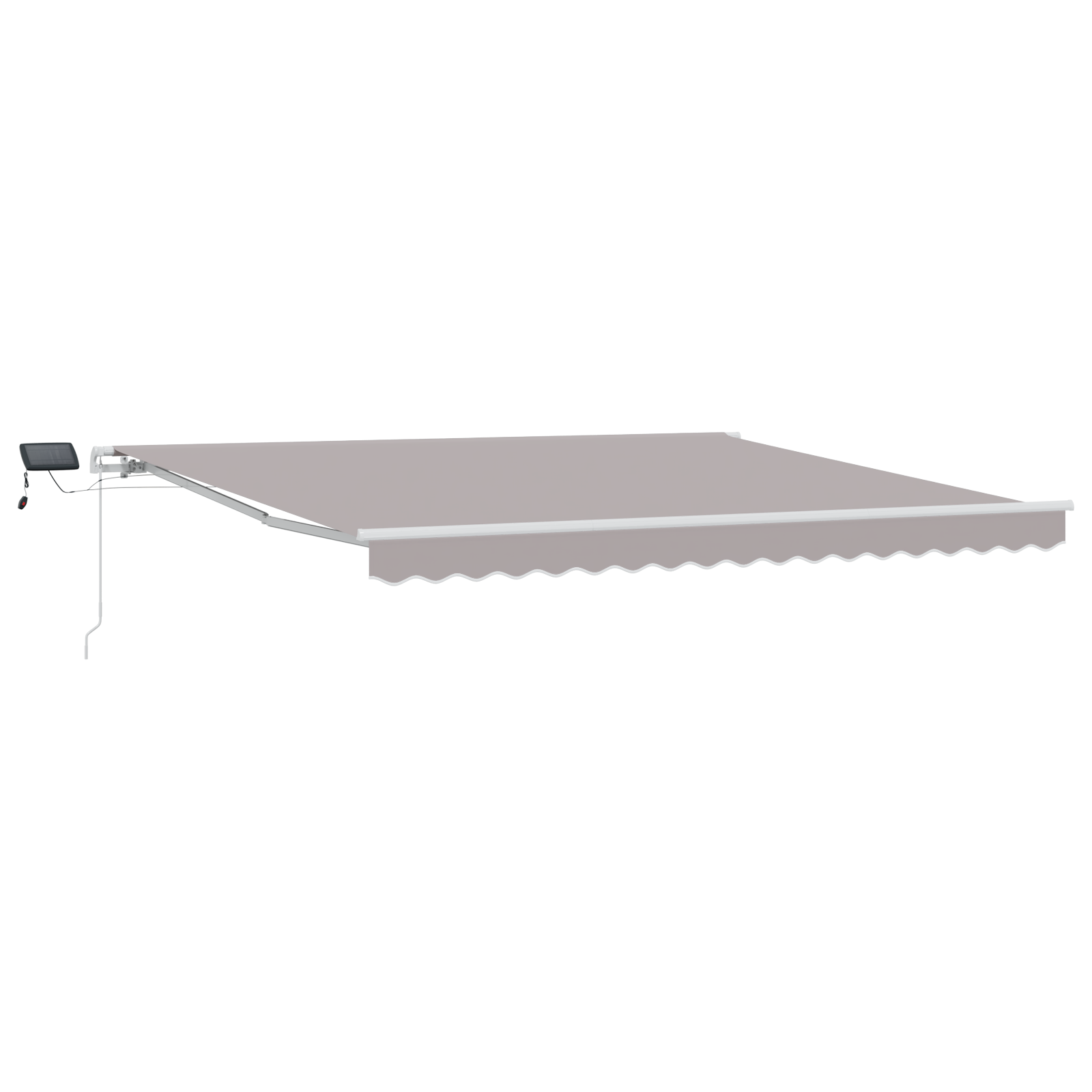 Manual Retractable Awning with LED Light Grey 400x300 cm - Image 2