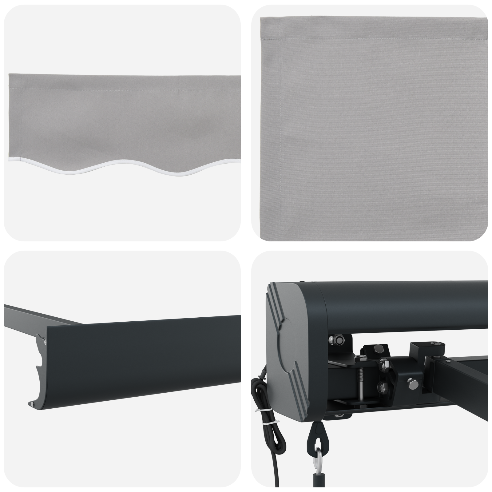 Automatic Retractable Awning Light Grey 400x300 cm - Image 8