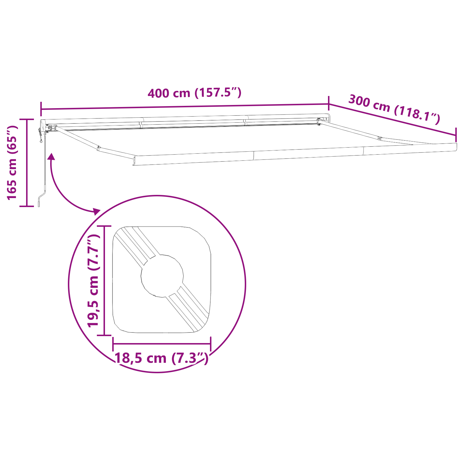 Automatische Inklapbare Luifel Lichtgrijs 400x300 cm image 12