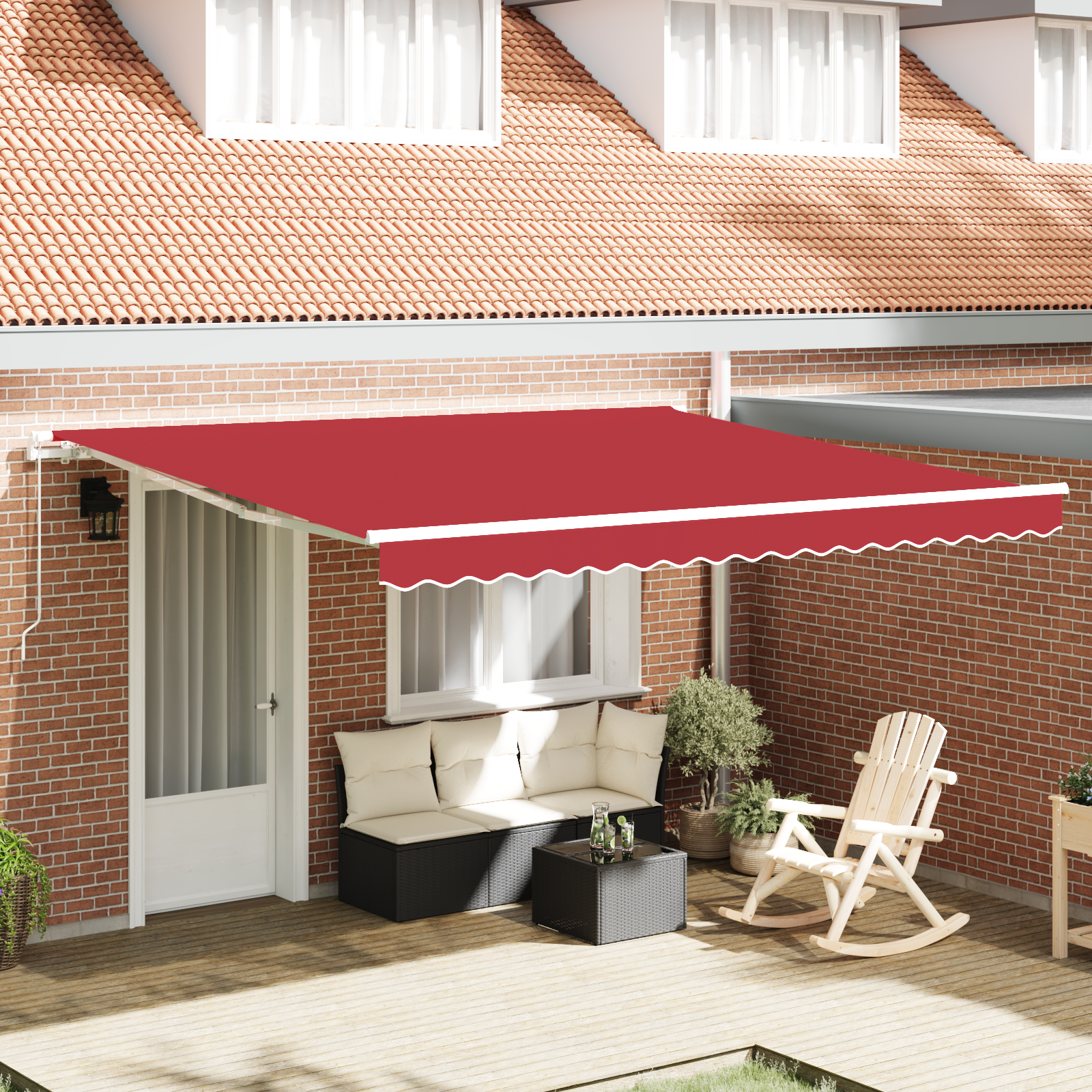 Manual Retractable Awning Marine Blue 400x300 cm