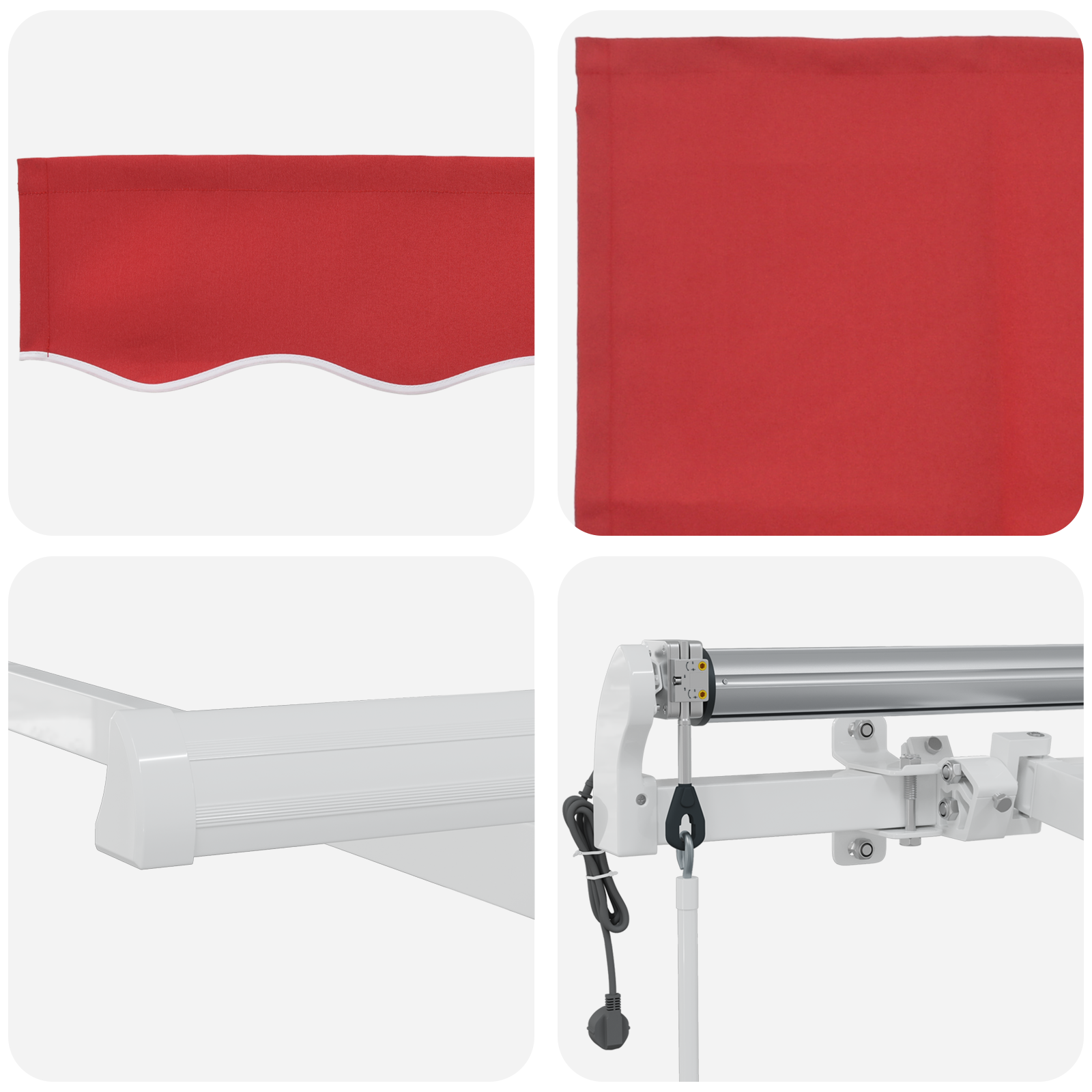 Automatic Retractable Awning Red 400x300 cm - Image 8