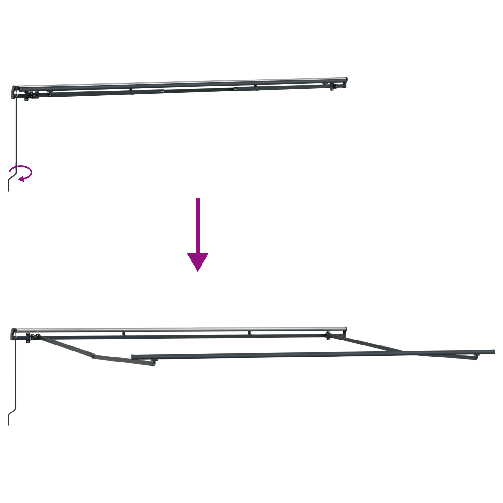 Manual Retractable Awning Red 400x300 cm - Image 9