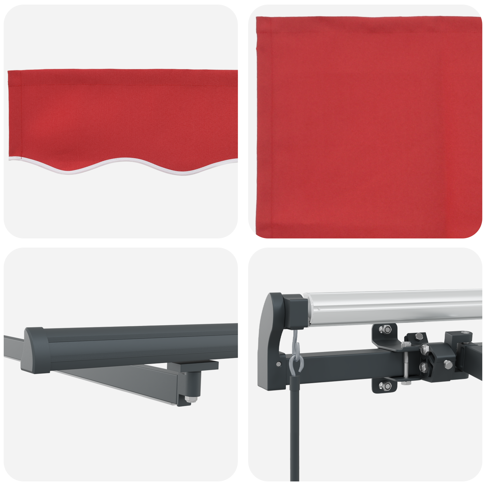 Manual Retractable Awning with LED Red 400x300 cm - Image 8