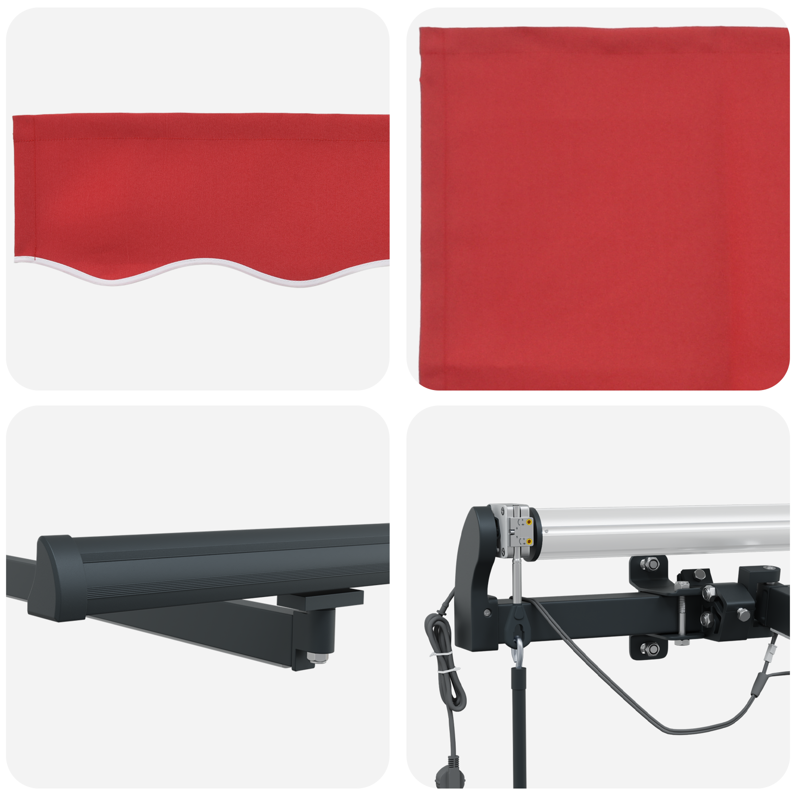 Automatic Retractable Awning with LED Red 400x300 cm - Image 8