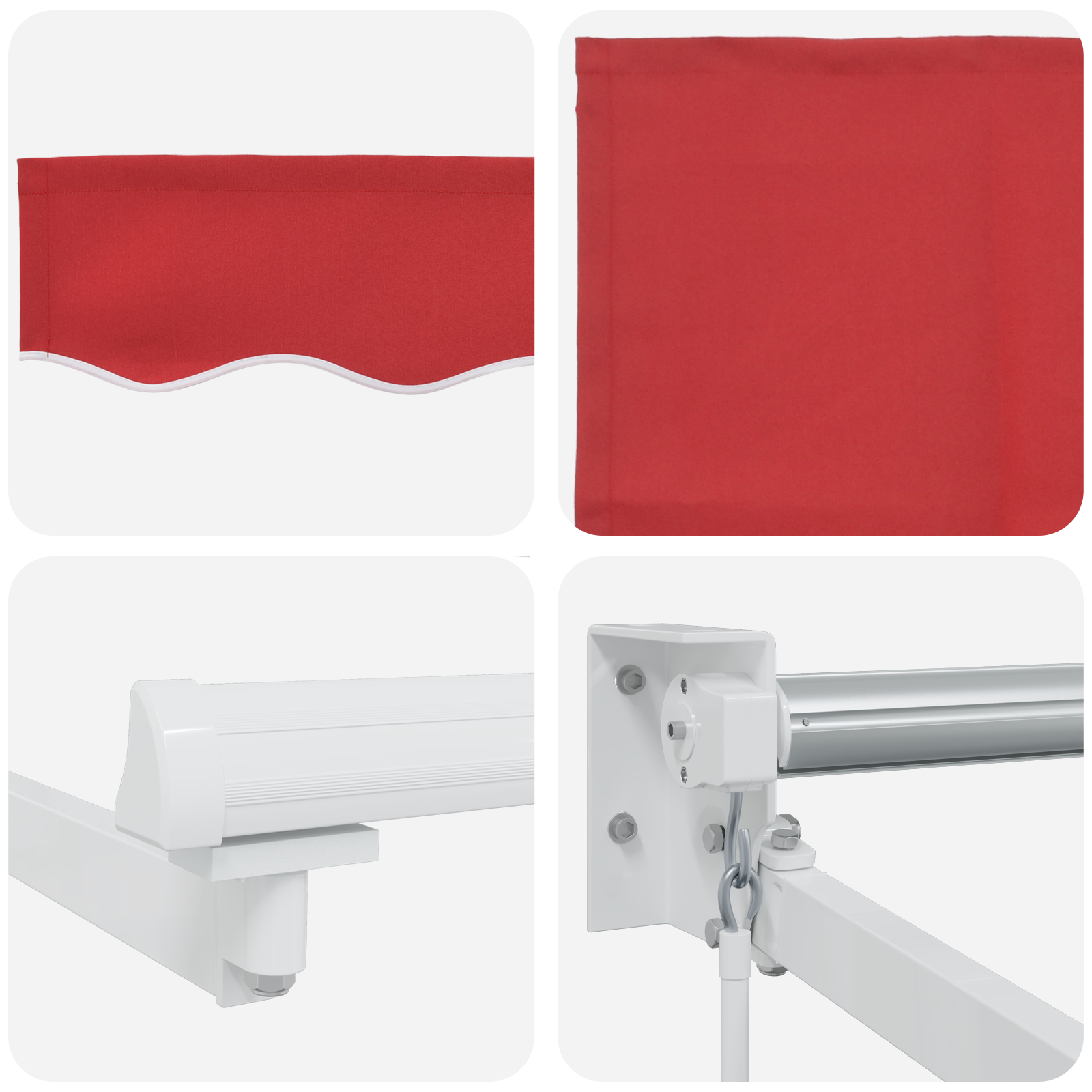 Manual Retractable Awning Red 400x300 cm - Image 8