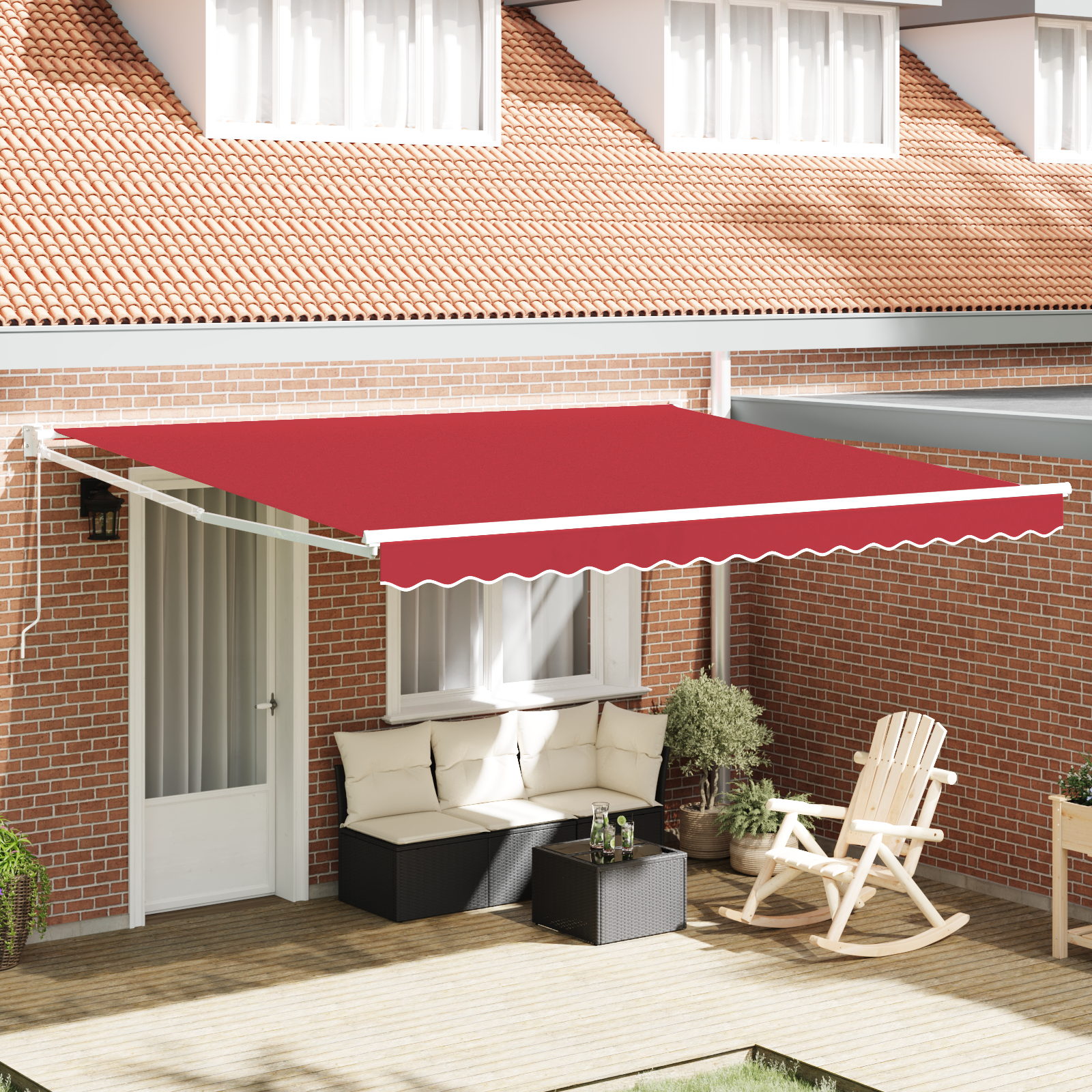 Handmatige Inklapbare Luifel Rood 400×300 cm