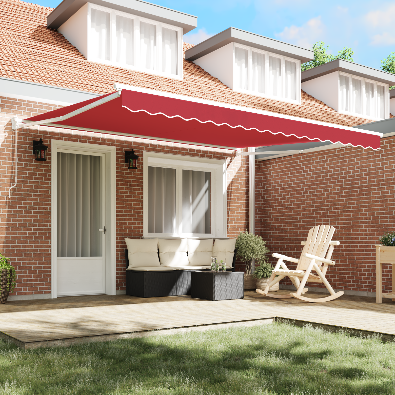 Manual Retractable Awning Red 400x300 cm - Image 3