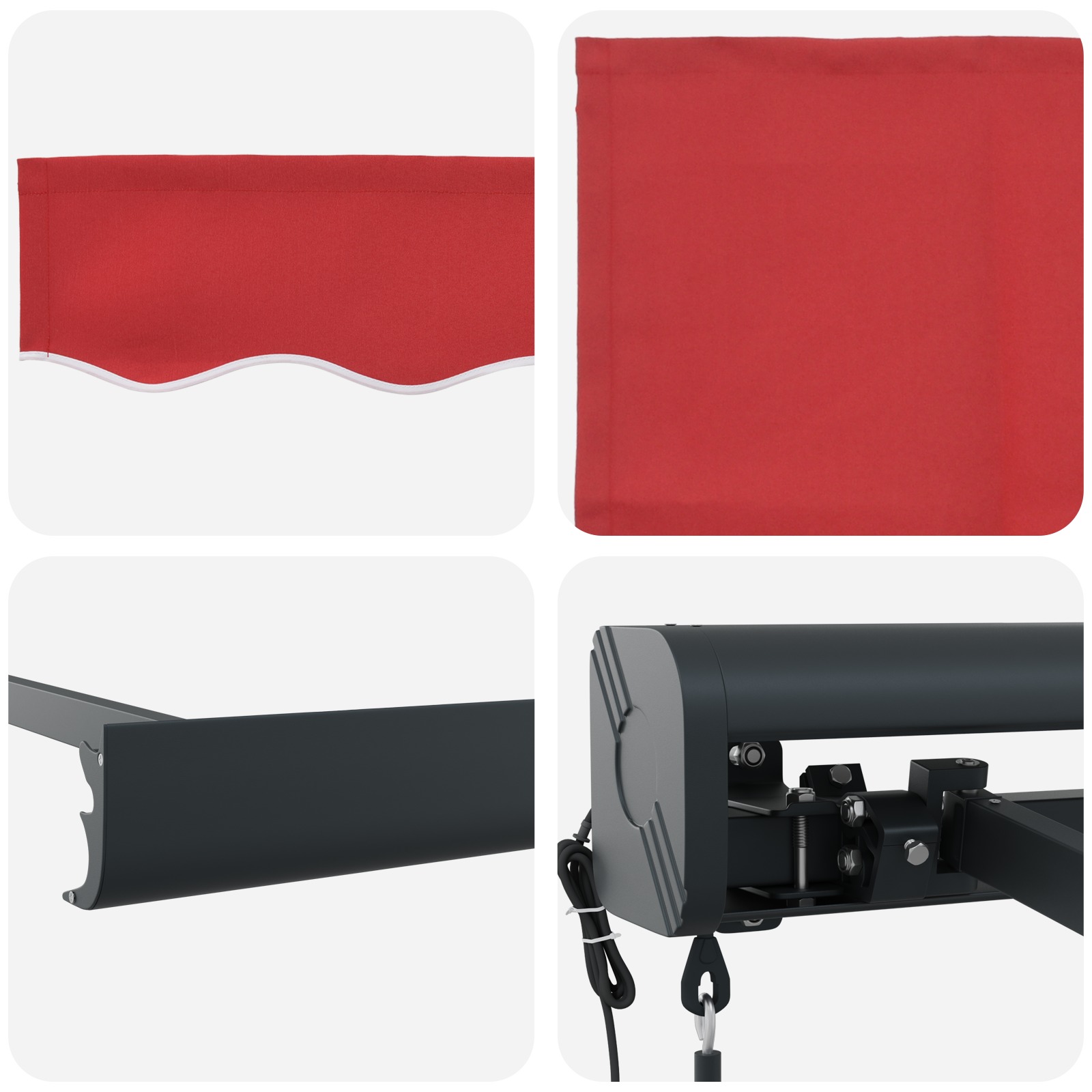 Automatic Retractable Awning Red 400x300 cm - Image 8