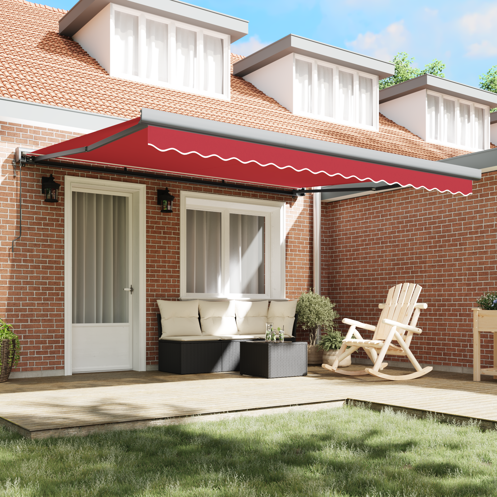 Automatic Retractable Awning Red 400x300 cm - Image 3